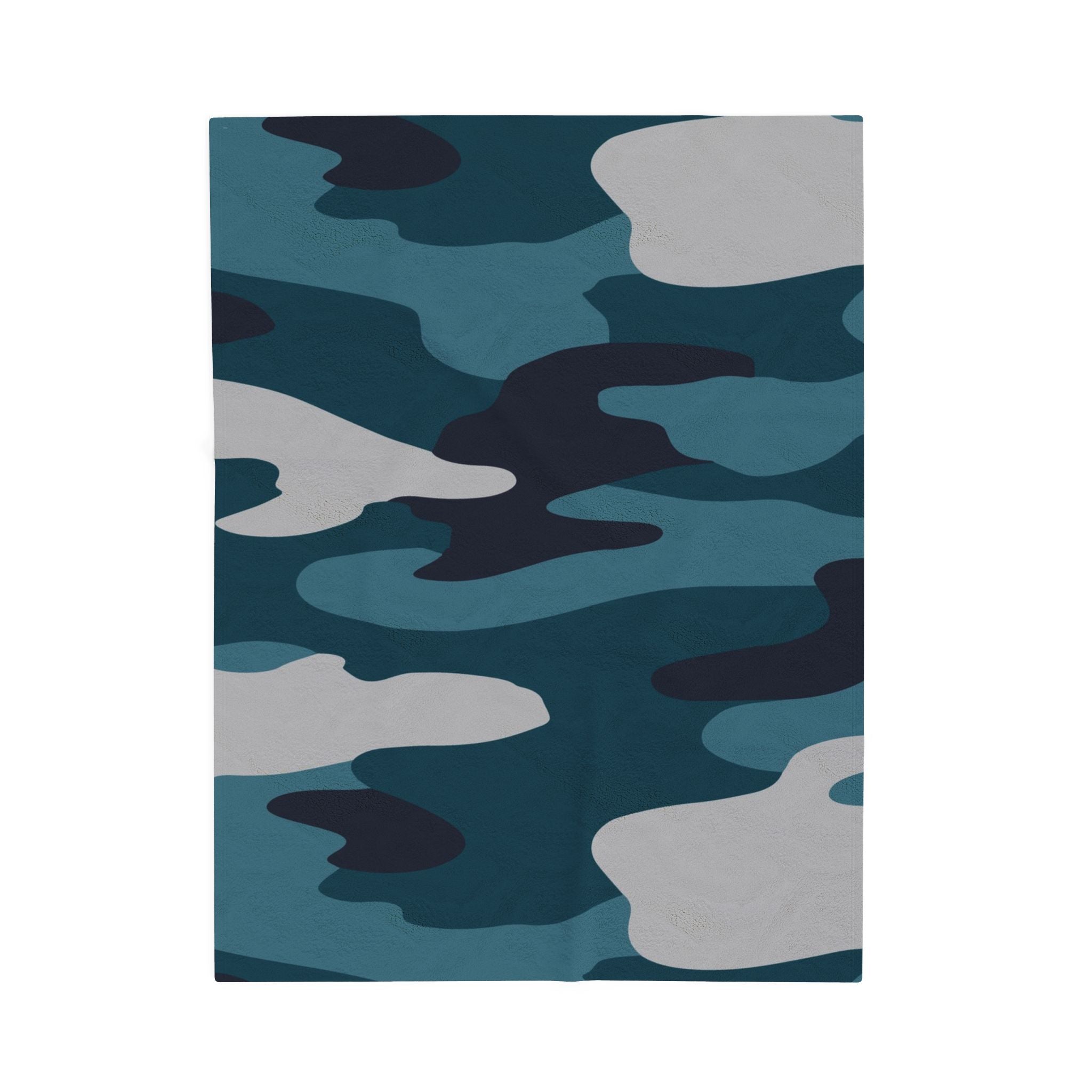 Blue Camouflage Velveteen Plush Blanket, Artsulli - Art is Long, Life is Short, All Over Prints, Size, 30" × 40", , , , , 12192850868790