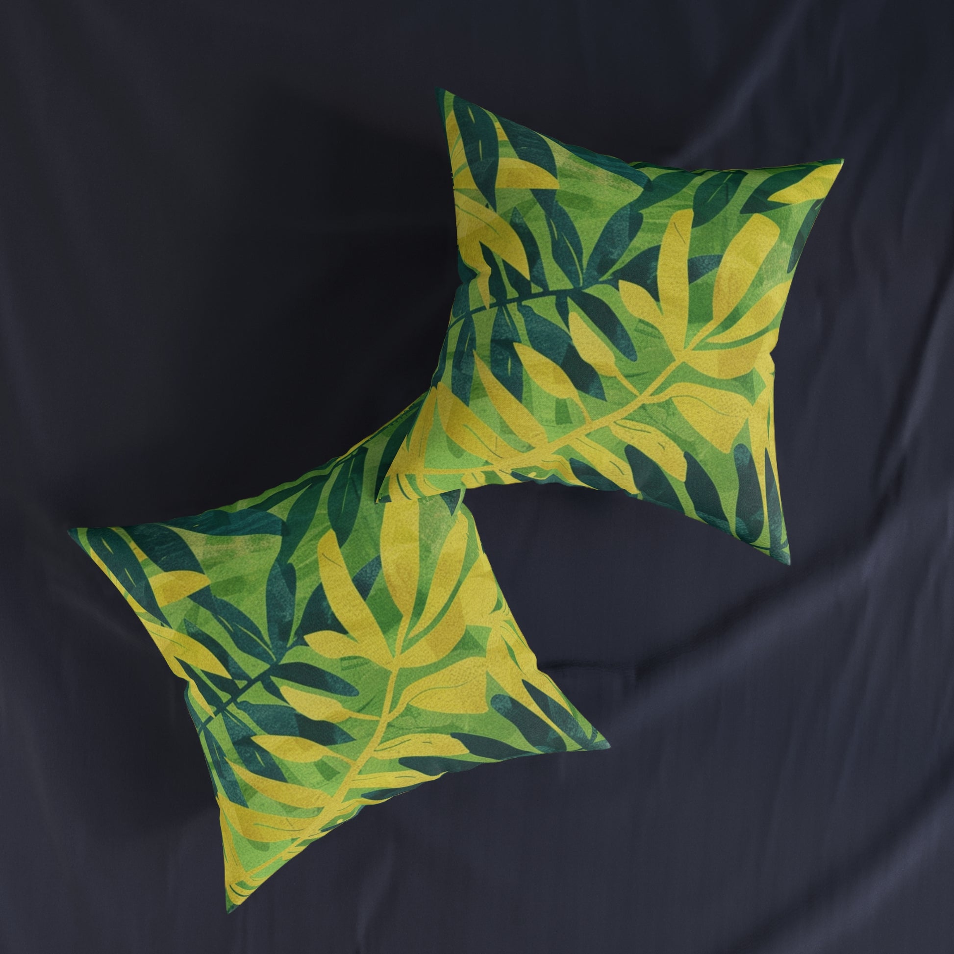 Green Leaf x Yellow Leaf x Tropical x Jungle Square Pillow, Artsulli - Art is Long, Life is Short, Home Decor, , , , , , , 