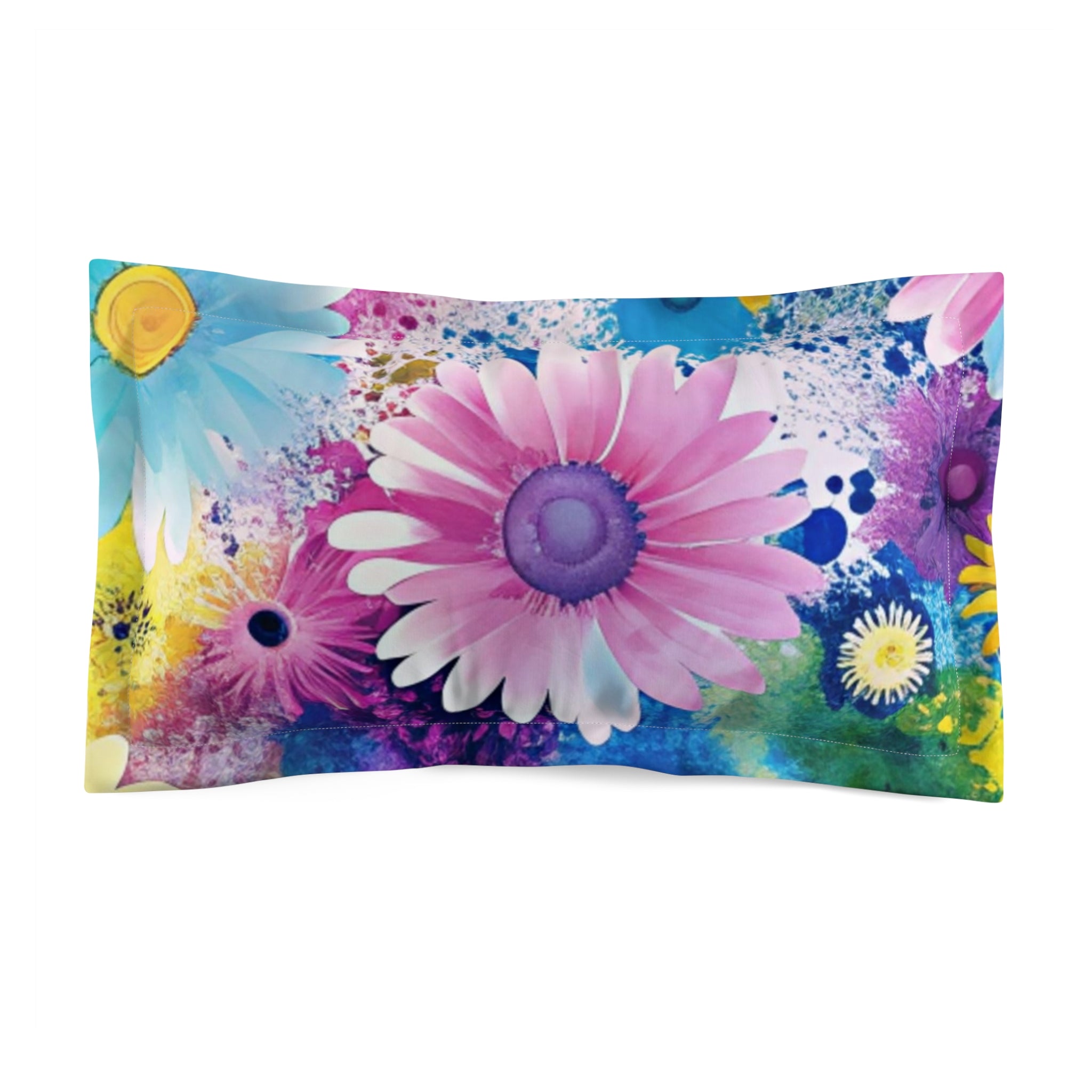 Magical Flower Explosion Multi-Color Microfiber Pillow Sham, Artsulli - Art is Long, Life is Short, Home Decor, Size, King, , , , , 81937919475735