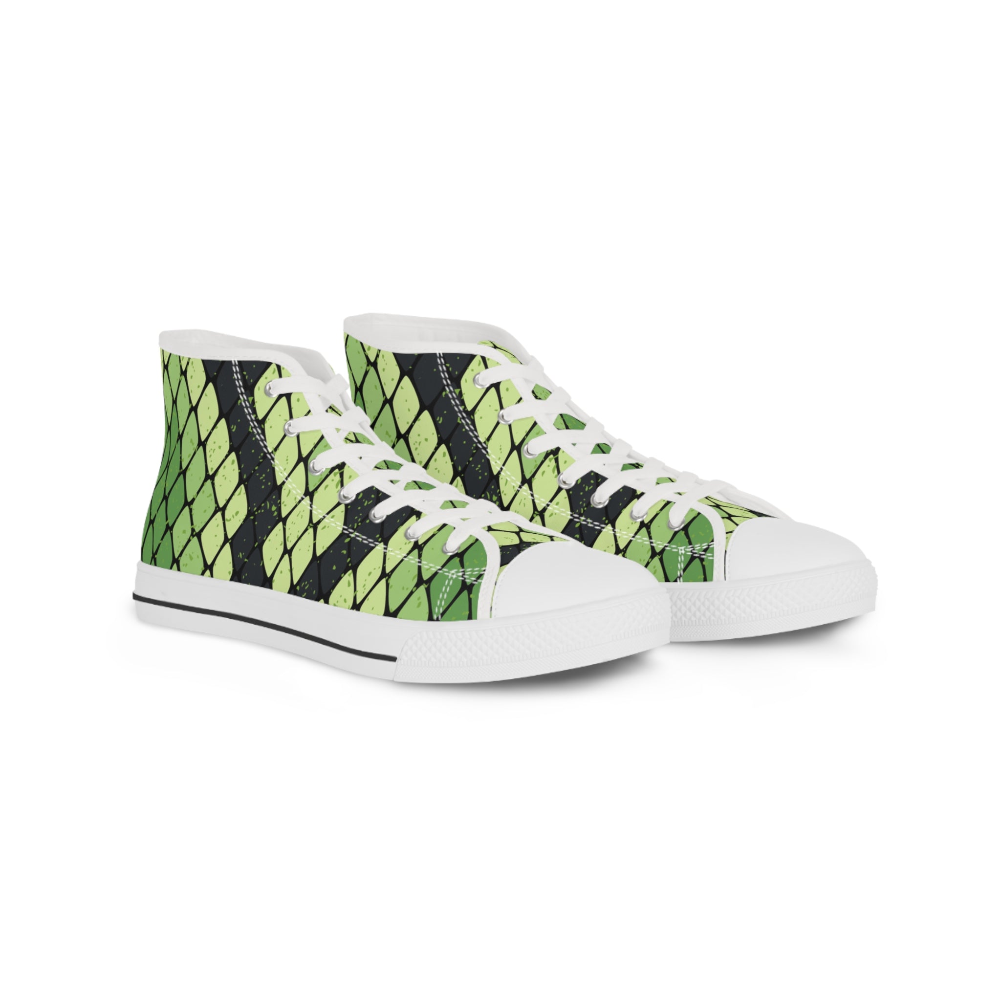 Snake Skin Men's High Top Sneakers, Artsulli - Art is Long, Life is Short, Shoes, Size, US 5, Color, White sole, , , 11307397570411
