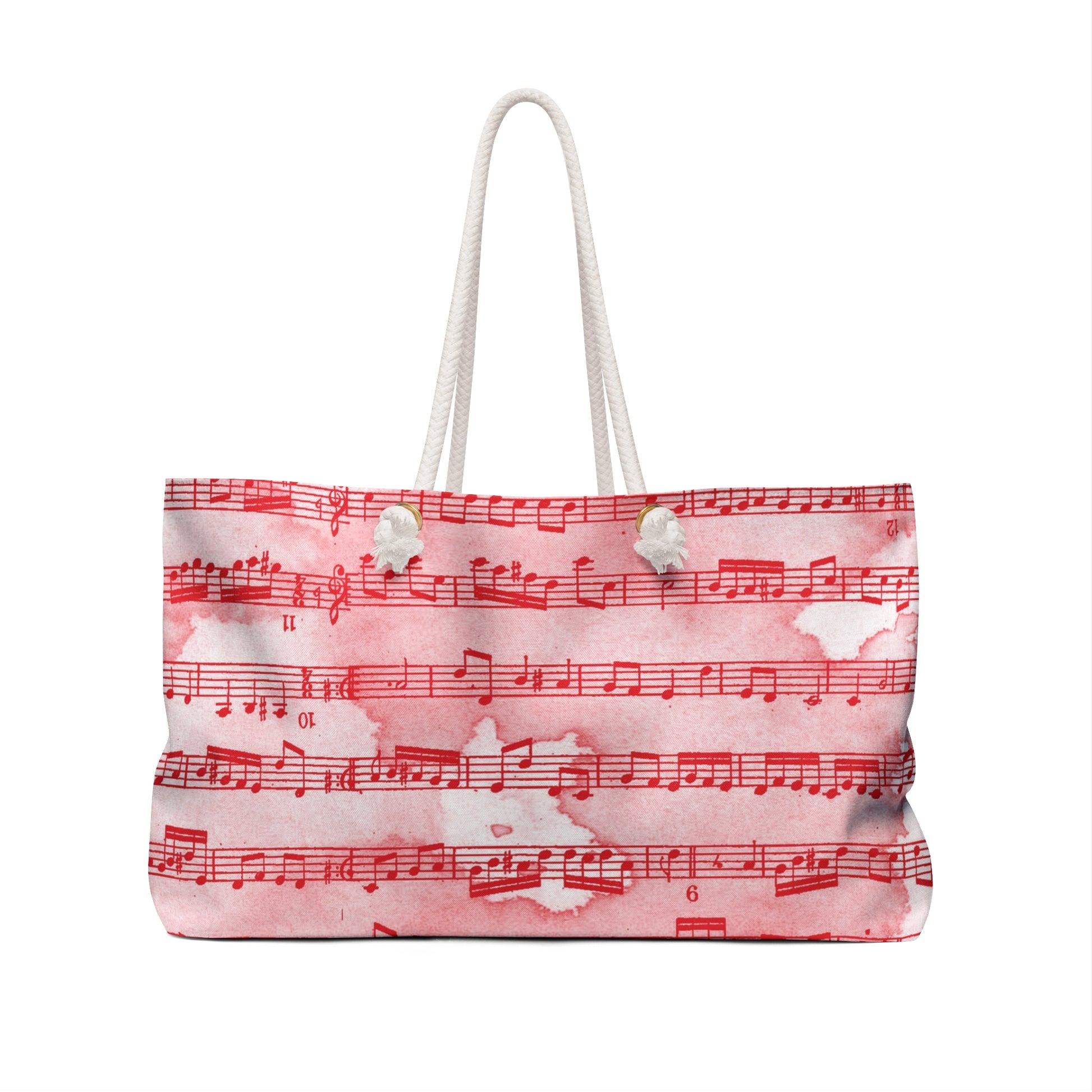 Drip Spill Type Beat Sheet Music II Red Weekender Bag, Artsulli - Art is Long, Life is Short, Bags, , , , , , , 