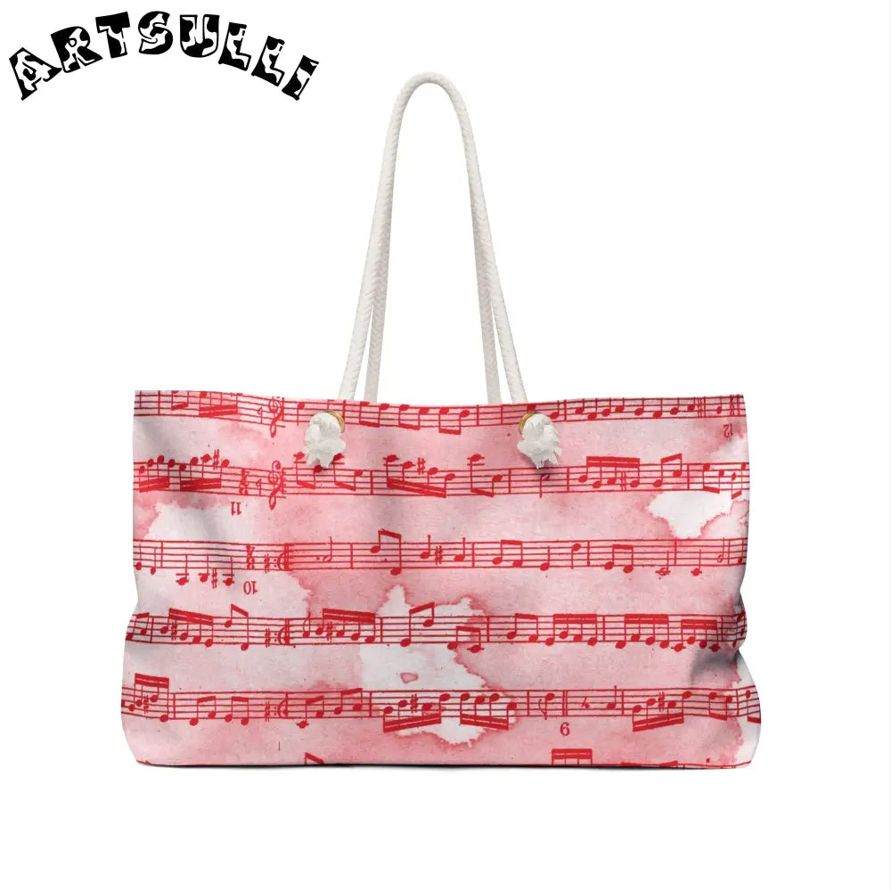JAKKOUTTHEBXX Pink Watercolor Sheet Music Tote Bag 2025