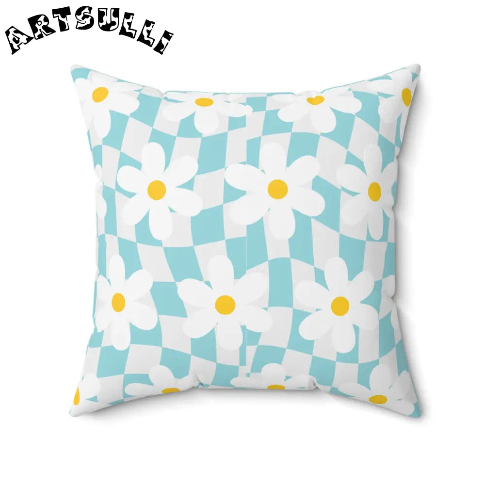 JAKKOUTTHEBXX Trippy Check Garden Spun Polyester Square Pillow