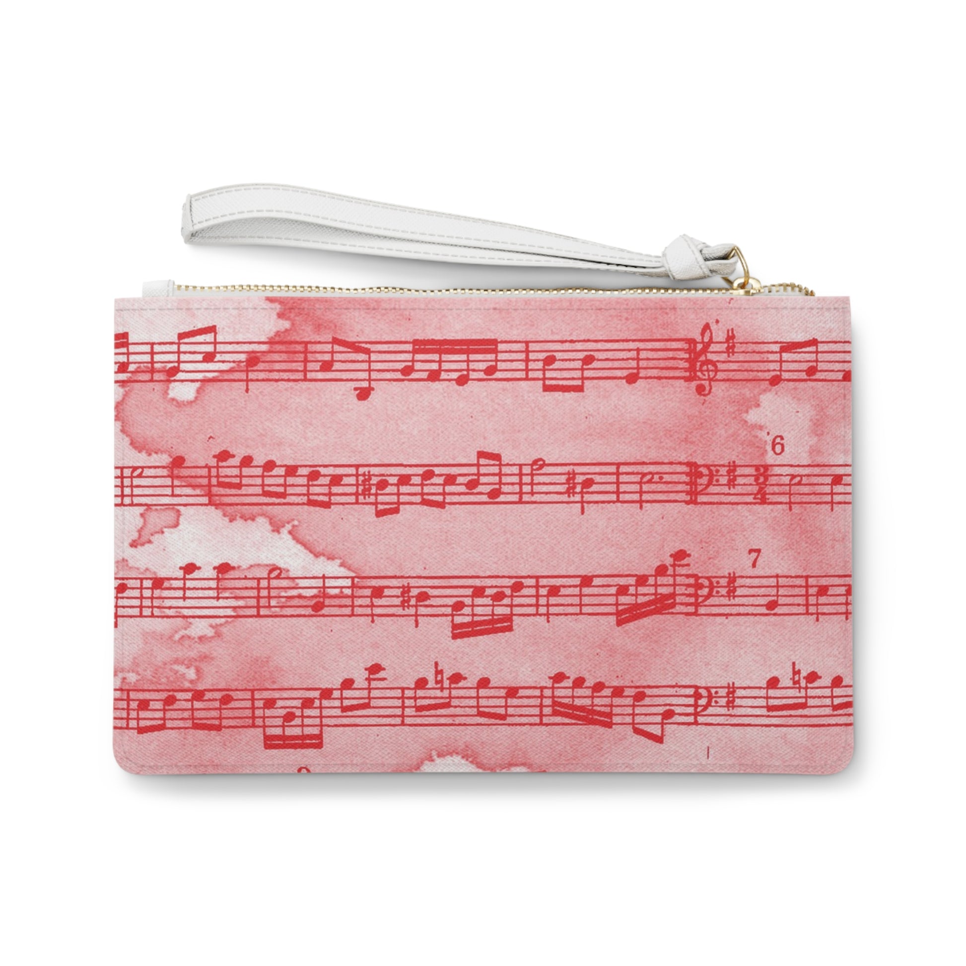 Drip Spill Type Beat Sheet Music Red Clutch Bag, Artsulli - Art is Long, Life is Short, Bags, , , , , , , 