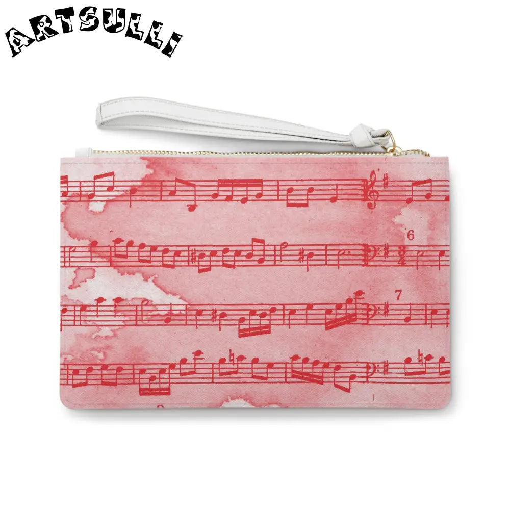 JAKKOUTTHEBXX Pink Watercolor Music Sheet Clutch Bag 2025