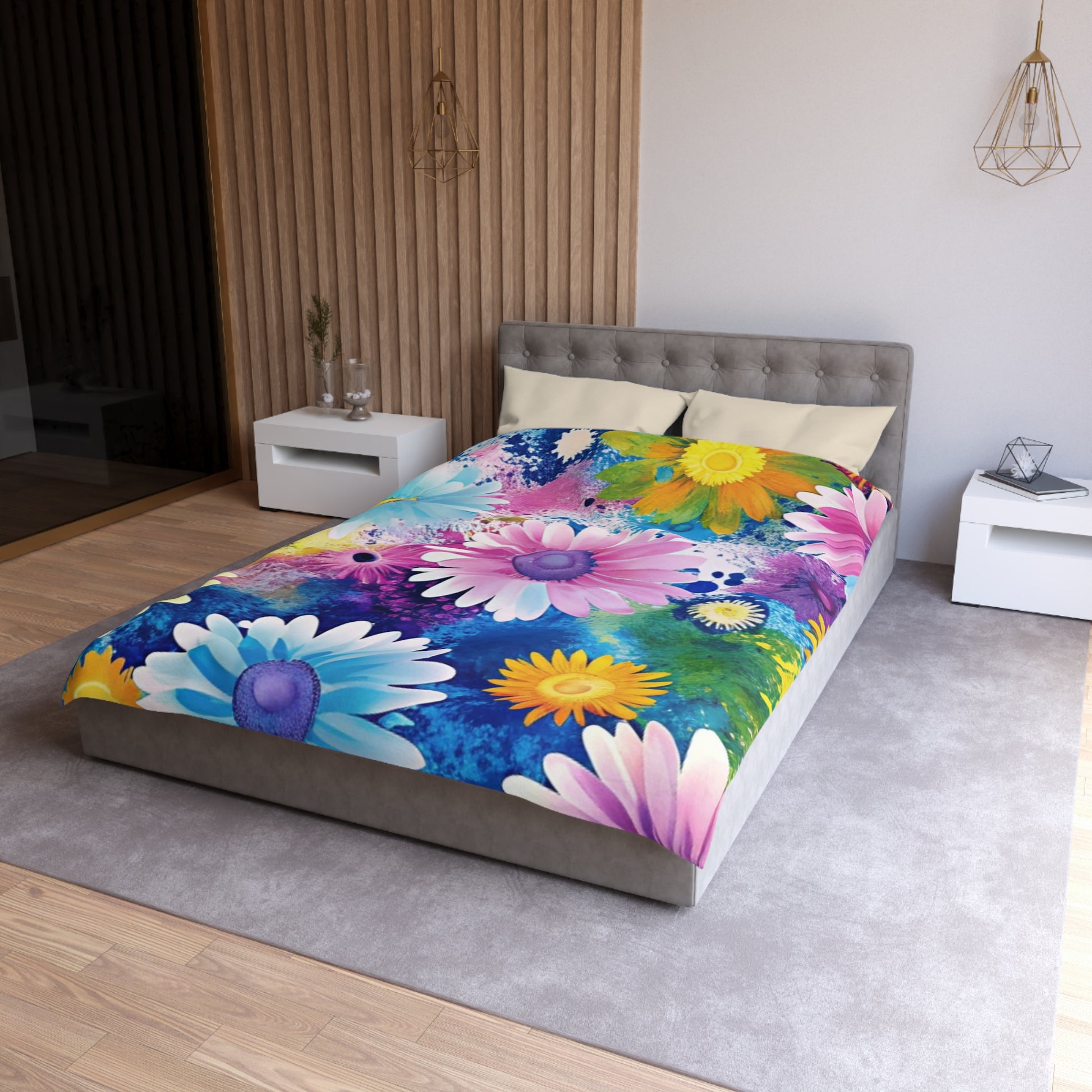 Magical Flower Explosion Multi-Color Microfiber Duvet Cover, Artsulli - Art is Long, Life is Short, Home Decor, , , , , , , 