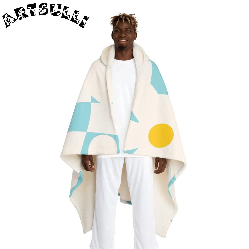 JAKKOUTTHEBXX Trippy Check Garden Hooded Sherpa Fleece Blanket