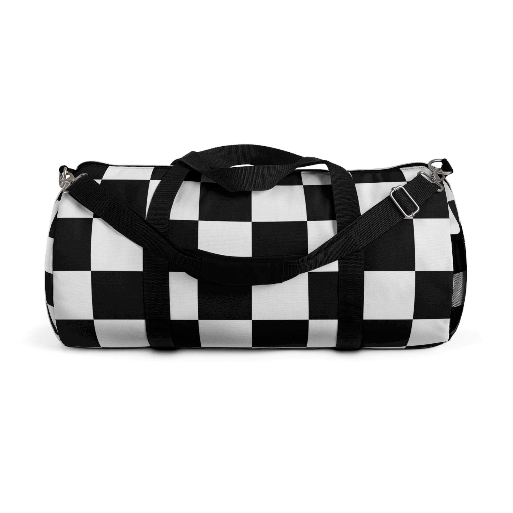 Checkerboard Black and White Duffel Bag, Artsulli - Art is Long, Life is Short, Bags, Size, Large, , , , , 23456413787193