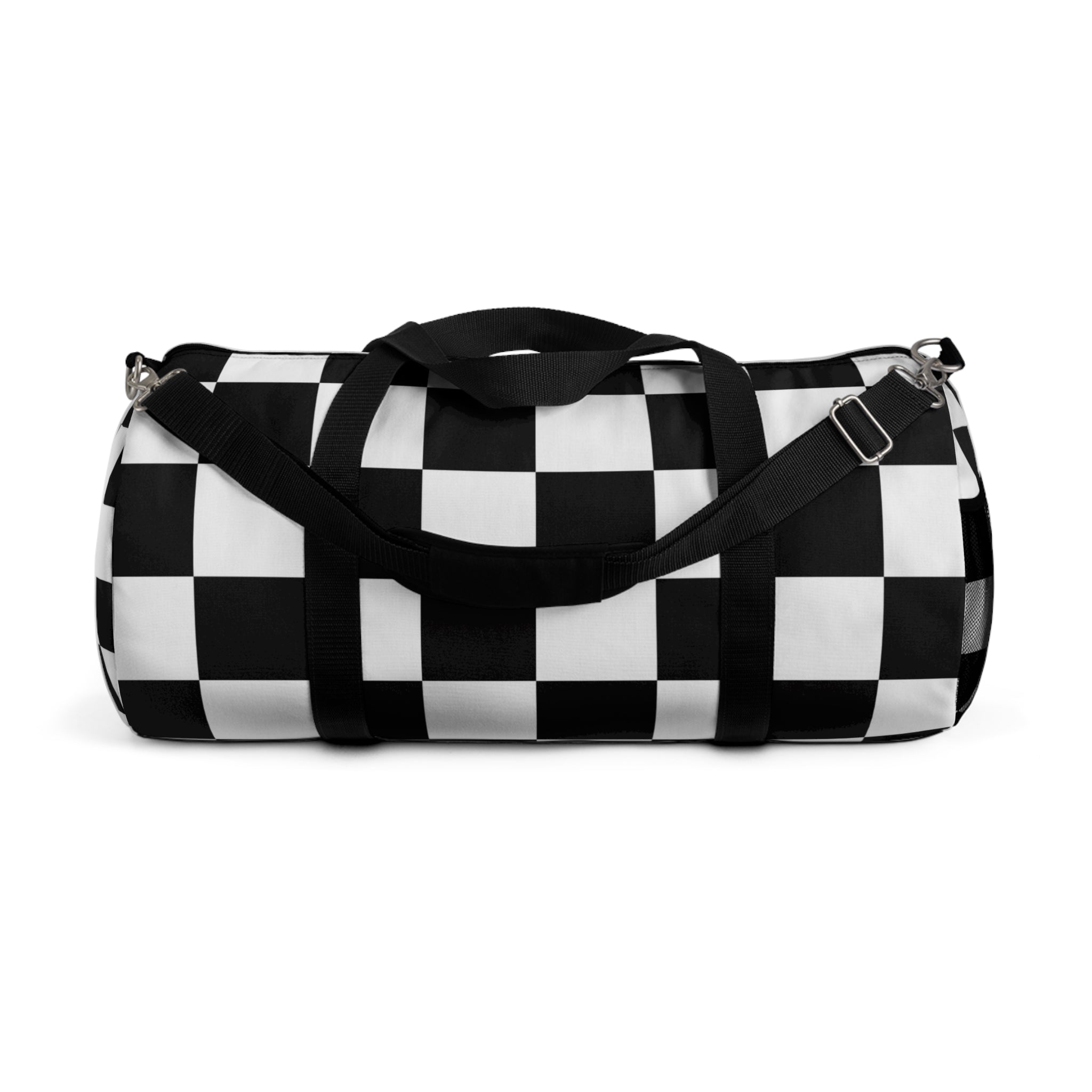 Checkerboard Black and White Duffel Bag, Artsulli - Art is Long, Life is Short, Bags, Size, Large, , , , , 23456413787193