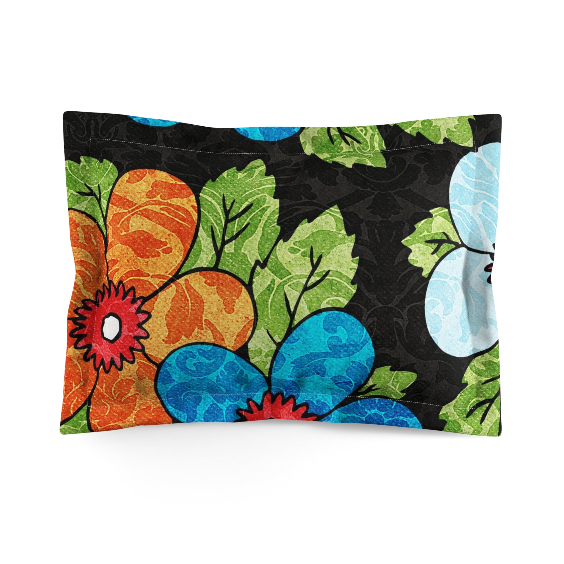 Groovy Black Floral Kl Microfiber Pillow Sham, Artsulli - Art is Long, Life is Short, Home Decor, Size, Standard, , , , , 11216341636763459307