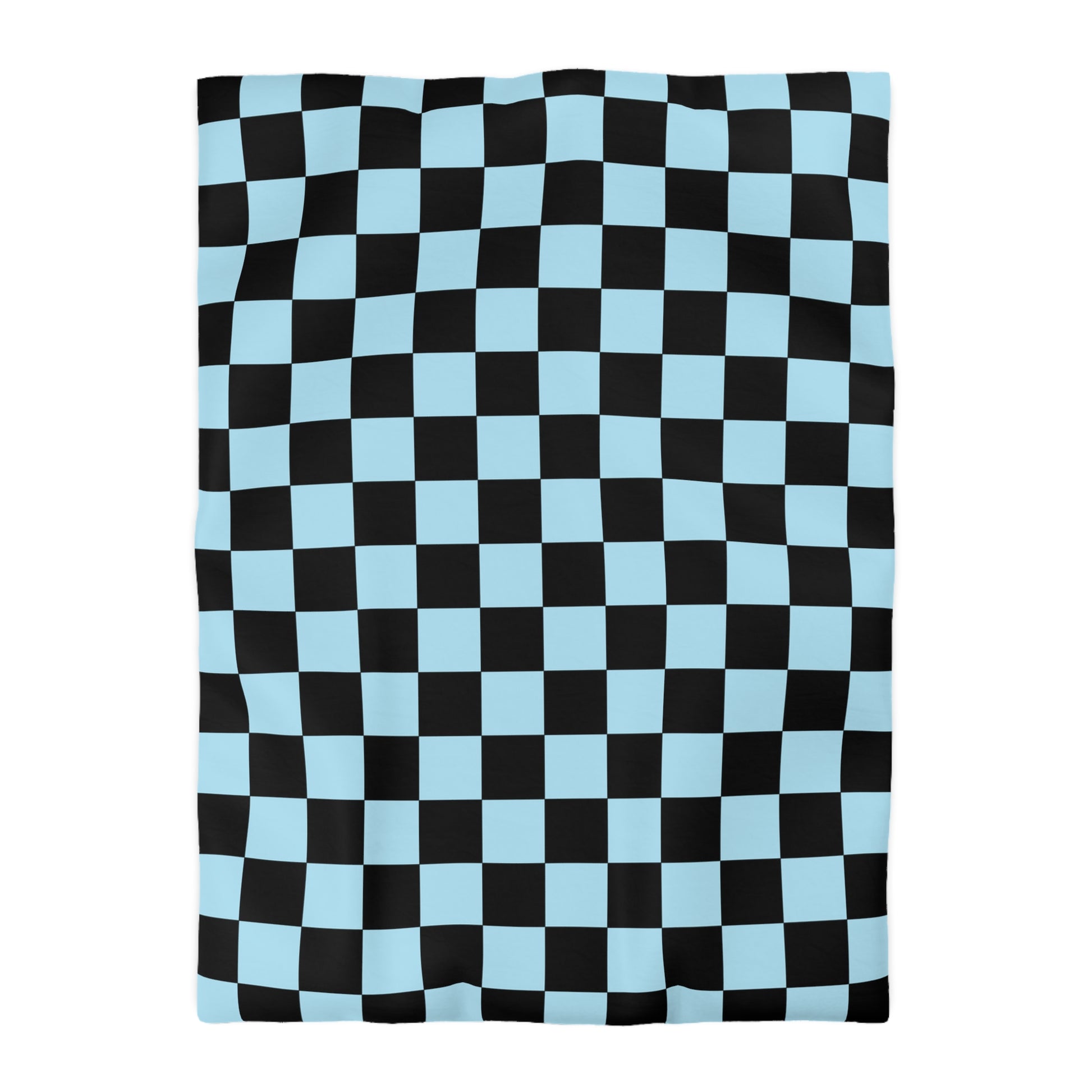 Checkerboard Black and Blue Microfiber Duvet Cover, Artsulli - Art is Long, Life is Short, Home Decor, Size, Twin XL, Color, Cream, , , 31155569997815464121