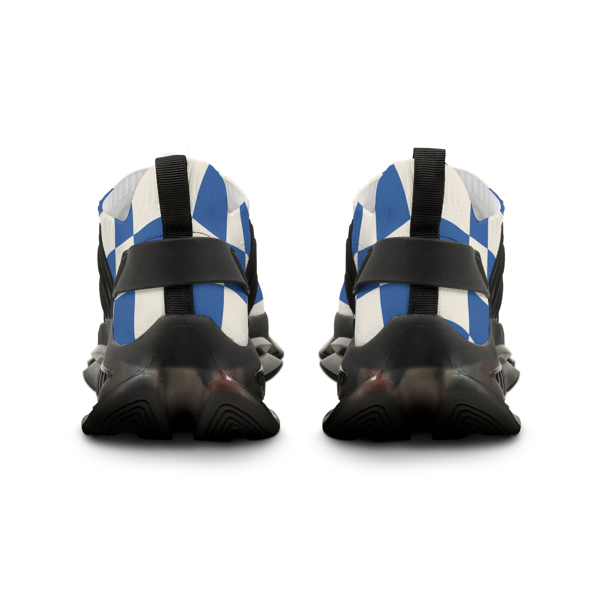 Checkerboard Blue Men's Mesh Sneakers, Artsulli - Art is Long, Life is Short, Shoes, , , , , , , 