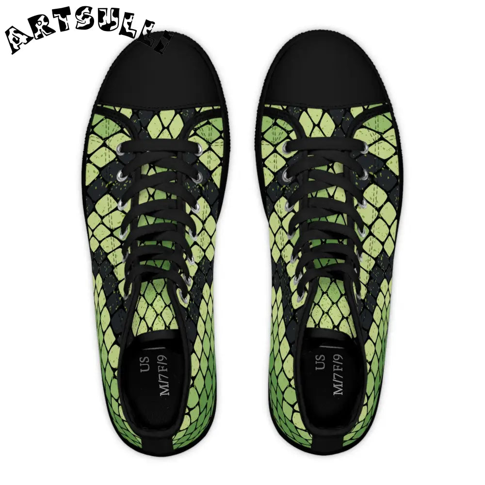 JAKKOUTTHEBXX Snake Skin Women’s High Top Sneakers JAKKOUTTHEBXX