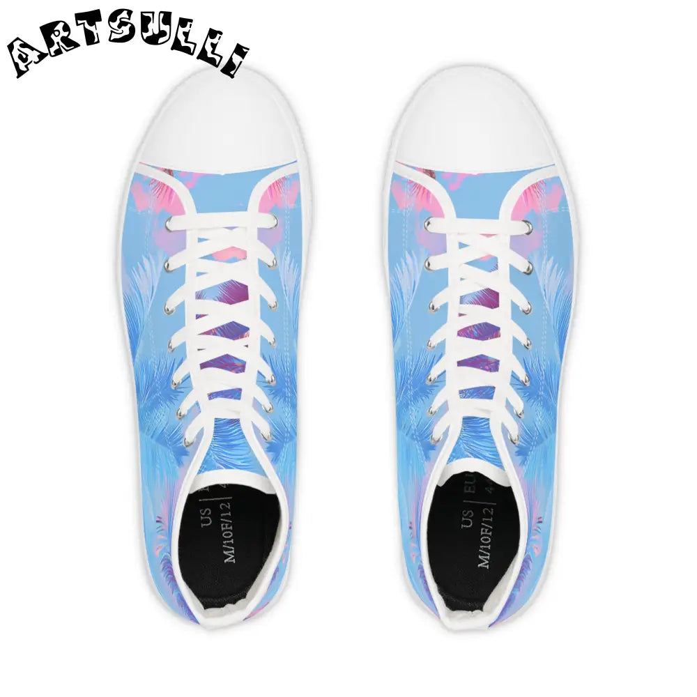 JAKKOUTTHEBXX Ethereal Pastel Palms Men’s High Top Sneakers