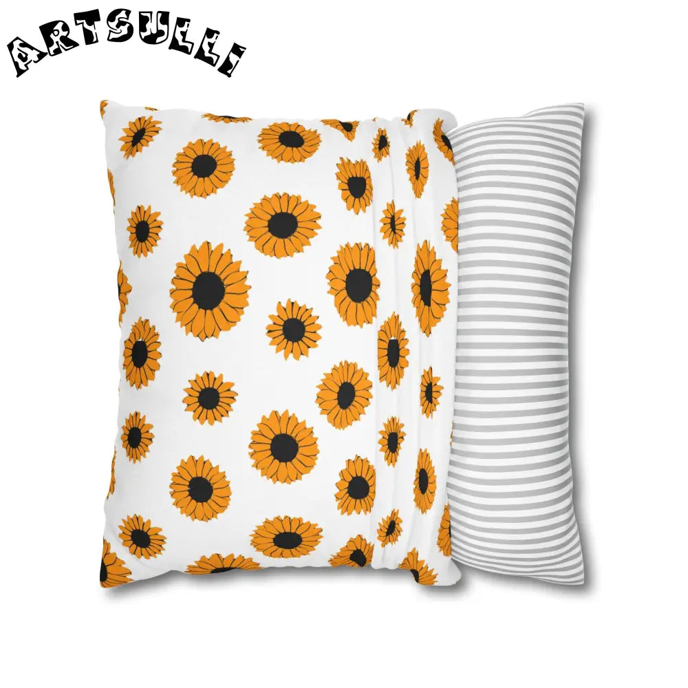 JAKKOUTTHEBXX Sunflowers Spun Polyester Square Pillowcase