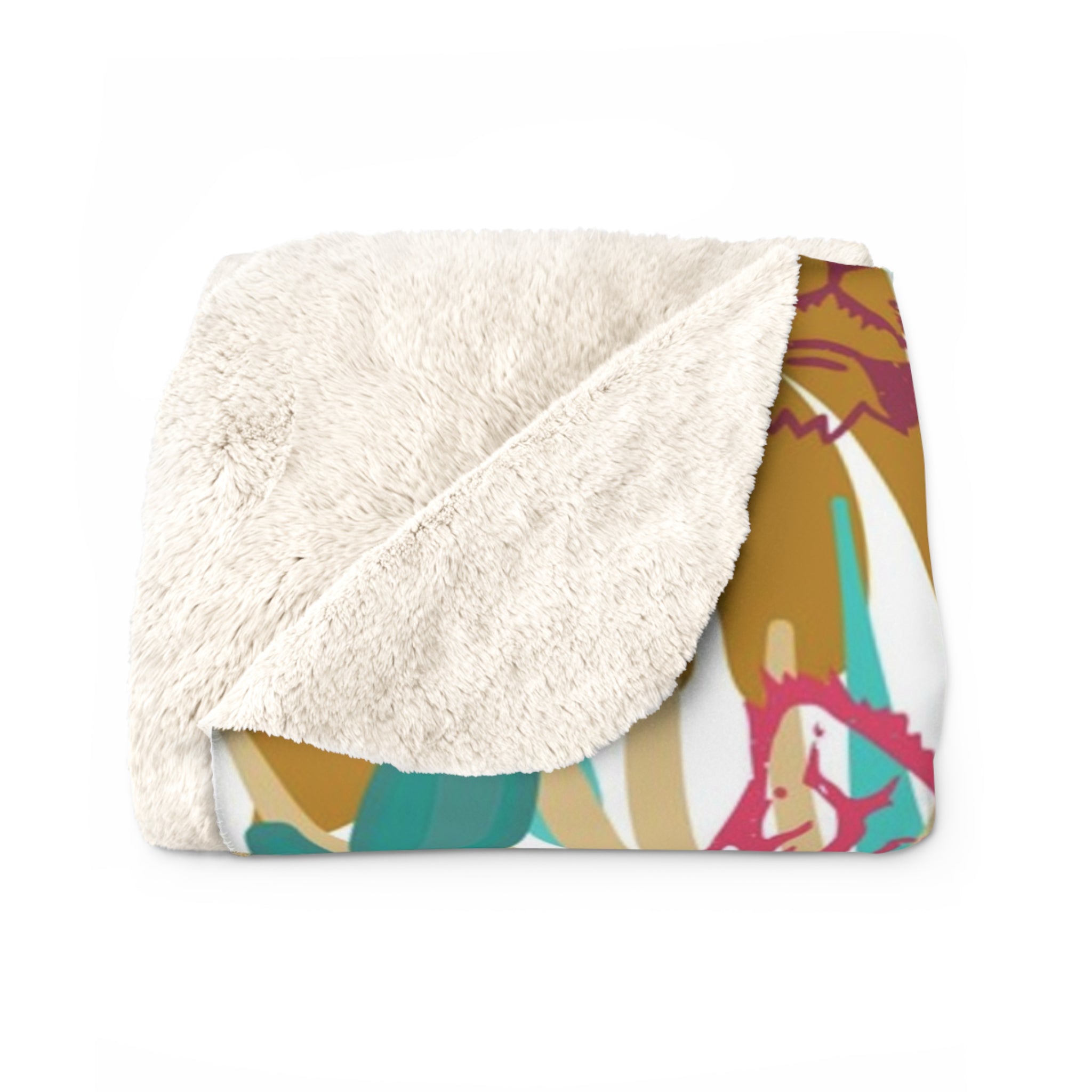 Tropical Jungle Tigers Brown and Green Sherpa Fleece Blanket, Artsulli - Art is Long, Life is Short, Home Decor, , , , , , , 