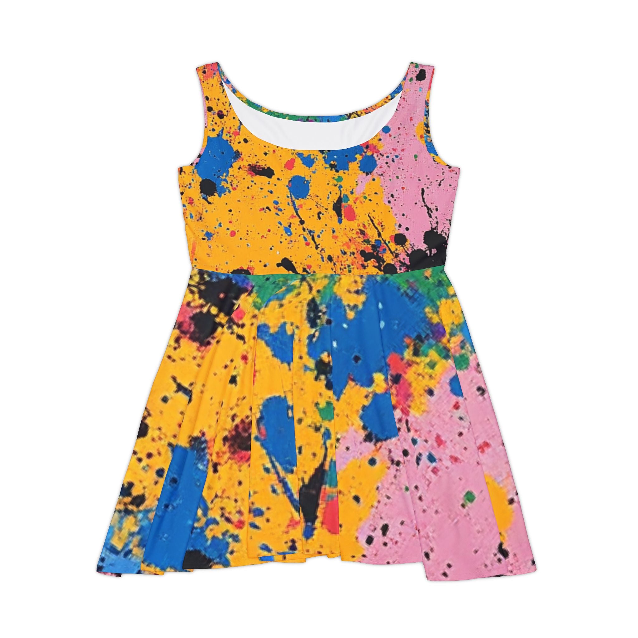 The Colors Of Paint Splatter Women's Skater Dress (AOP), Artsulli - Art is Long, Life is Short, All Over Prints, Size, XS, , , , , 12892903711438