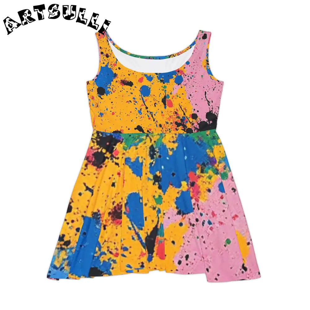 JAKKOUTTHEBXX The Colors Of Paint Splatter Women’s Skater Dress