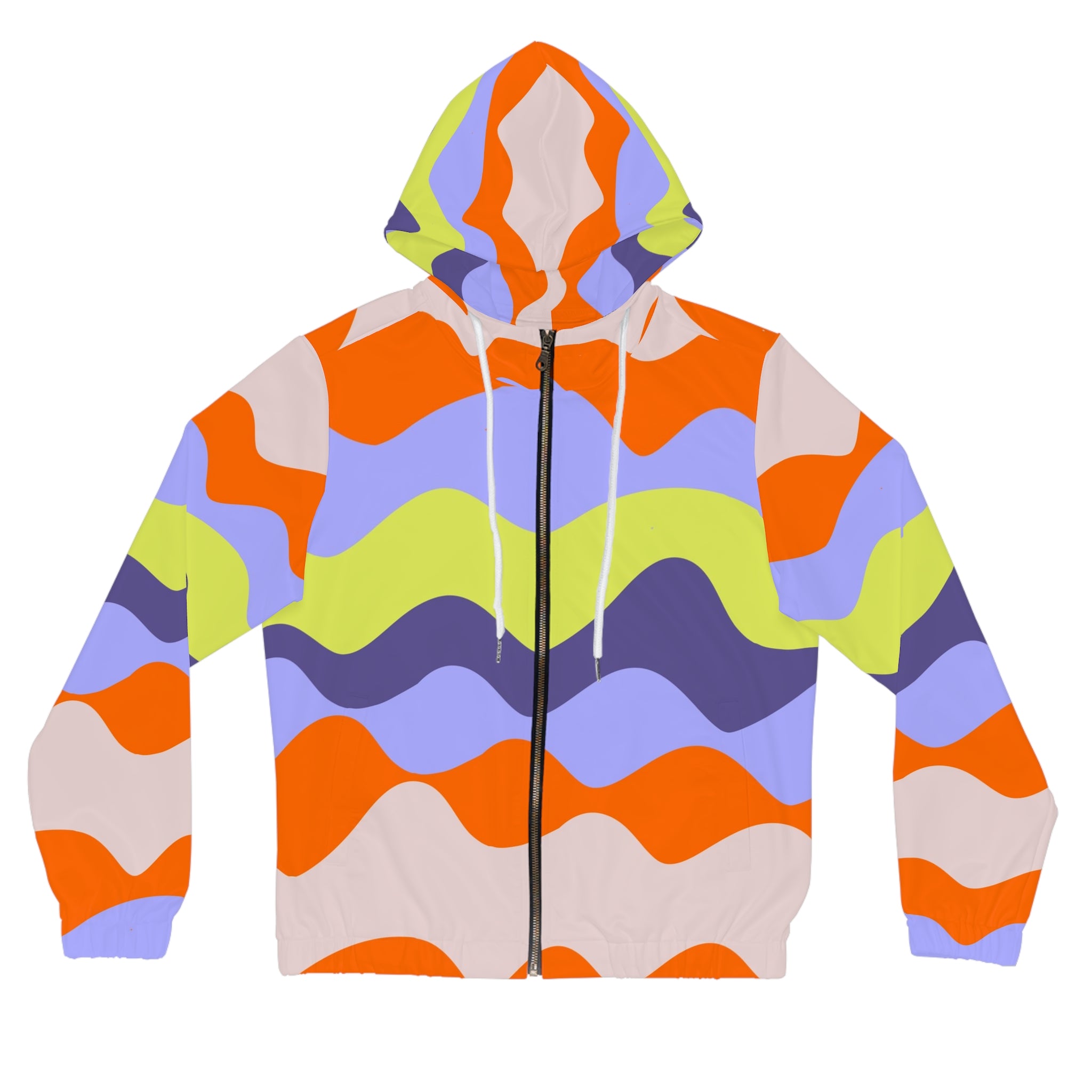Waves Red and Blue Women’s Full-Zip Hoodie (AOP), Artsulli - Art is Long, Life is Short, All Over Prints, Size, XS, Color, White, , , 27878025596864945705
