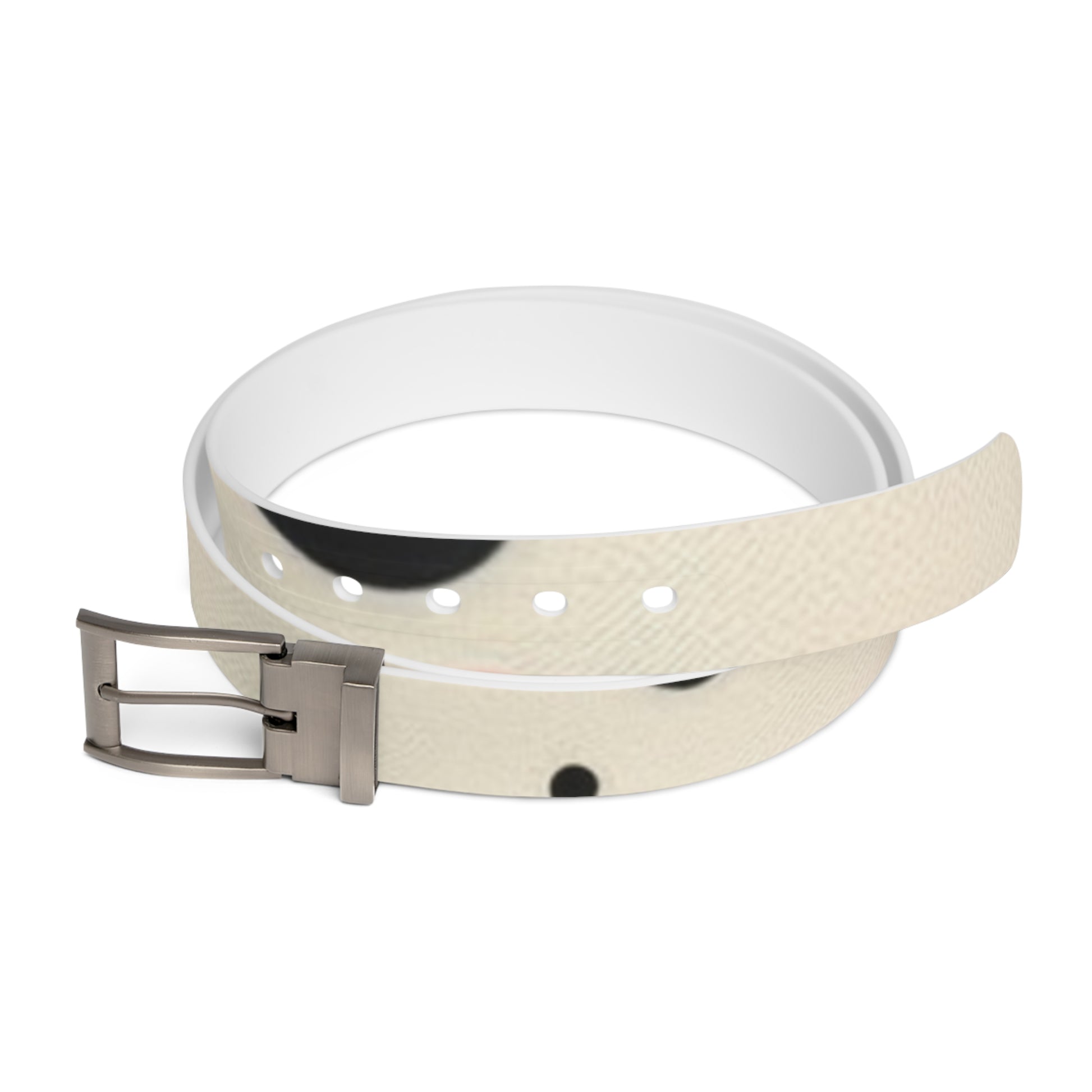 Organic Cow Print Cream and Pink Belt, Artsulli - Art is Long, Life is Short, Accessories, Material, Gun Metal, Size, 50'', , , 84783375372643