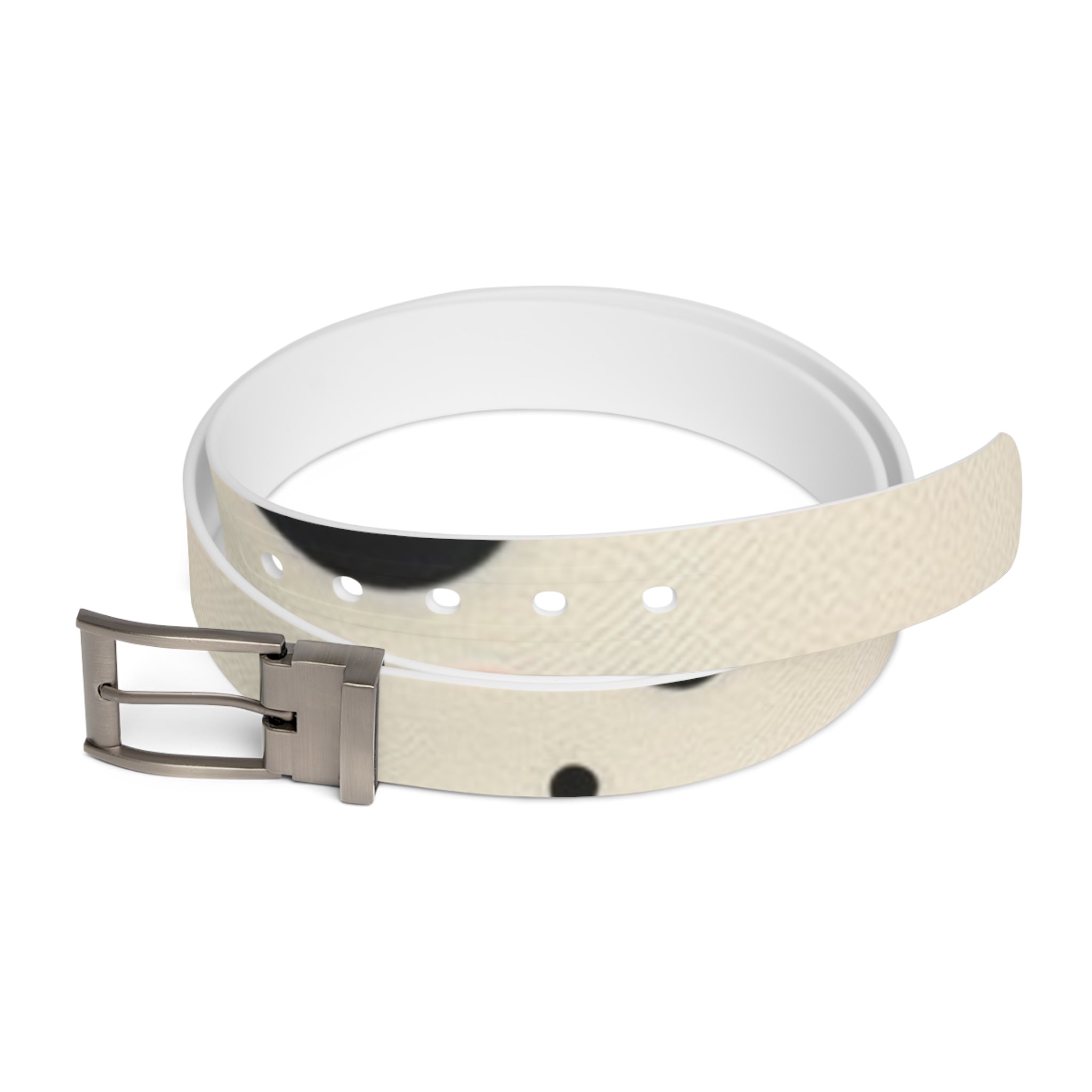 Organic Cow Print Cream and Pink Belt, Artsulli - Art is Long, Life is Short, Accessories, Material, Gun Metal, Size, 50'', , , 84783375372643