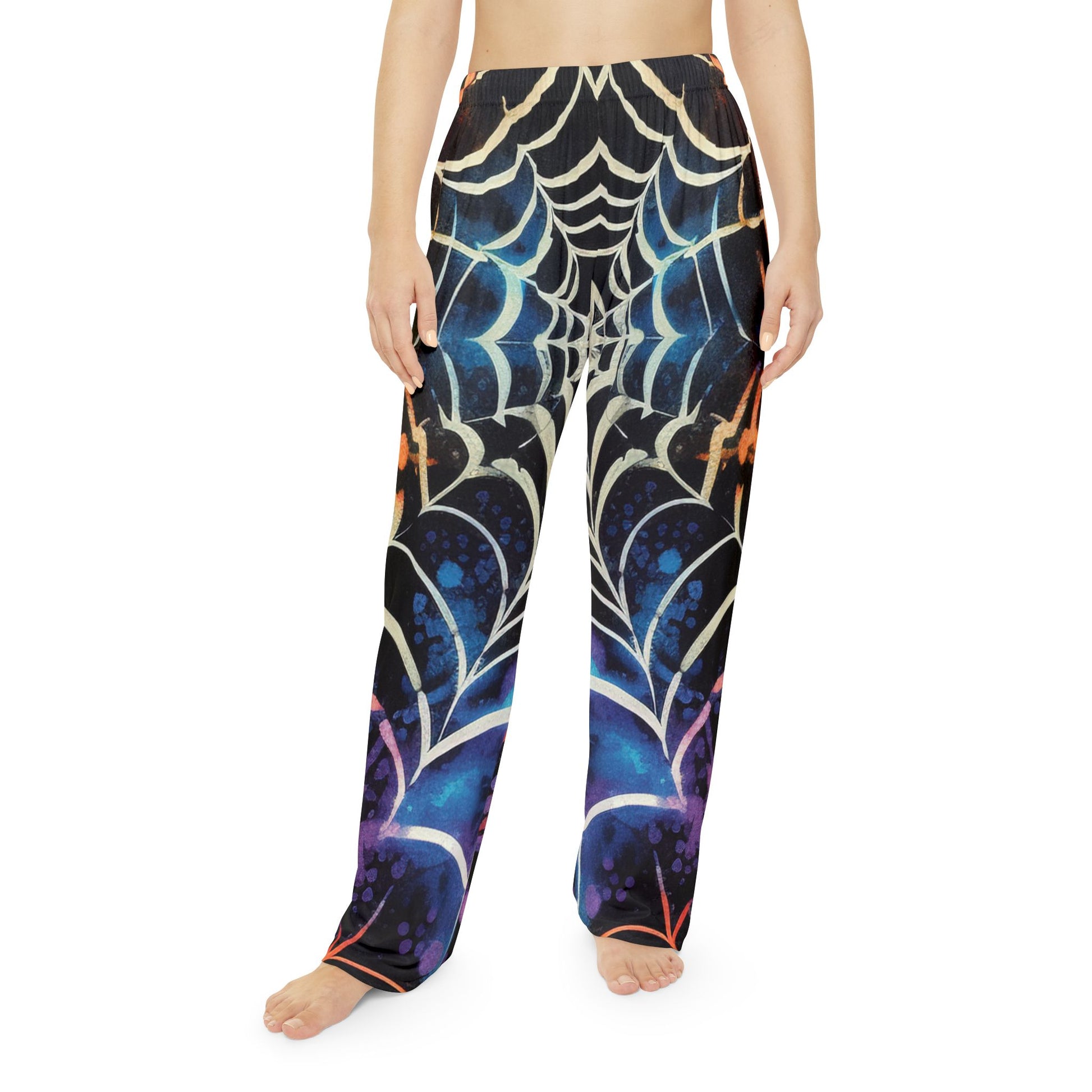 Spider Web Tie Dye Women's Pajama Pants (AOP), Artsulli - Art is Long, Life is Short, All Over Prints, , , , , , , 