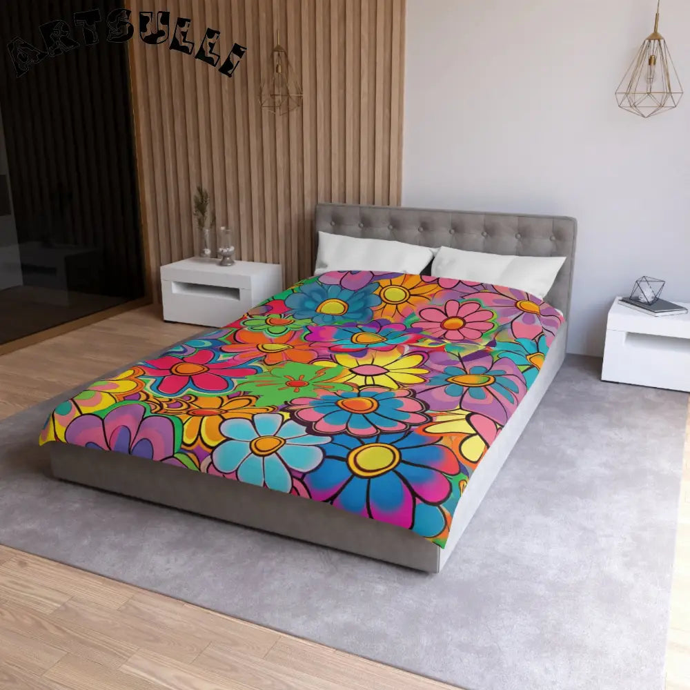 JAKKOUTTHEBXX Chromatic Daisy Dream Microfiber Duvet Cover
