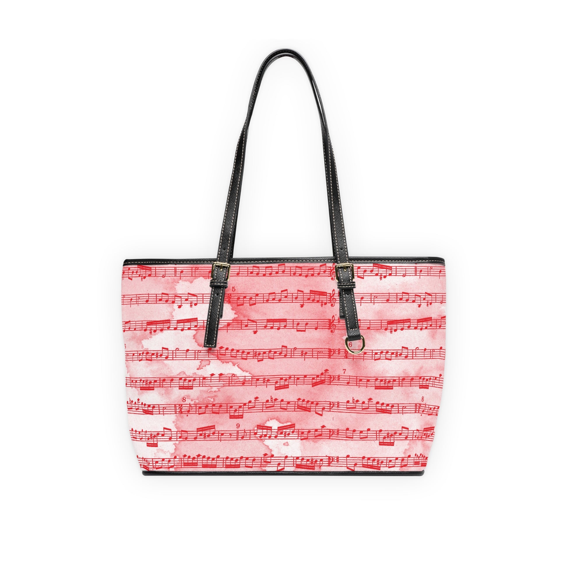Drip Spill Type Beat Sheet Music  II Red PU Leather Shoulder Bag, Artsulli - Art is Long, Life is Short, Bags, Size, 16" x 10", Color, Black, , , 62591179765888487970