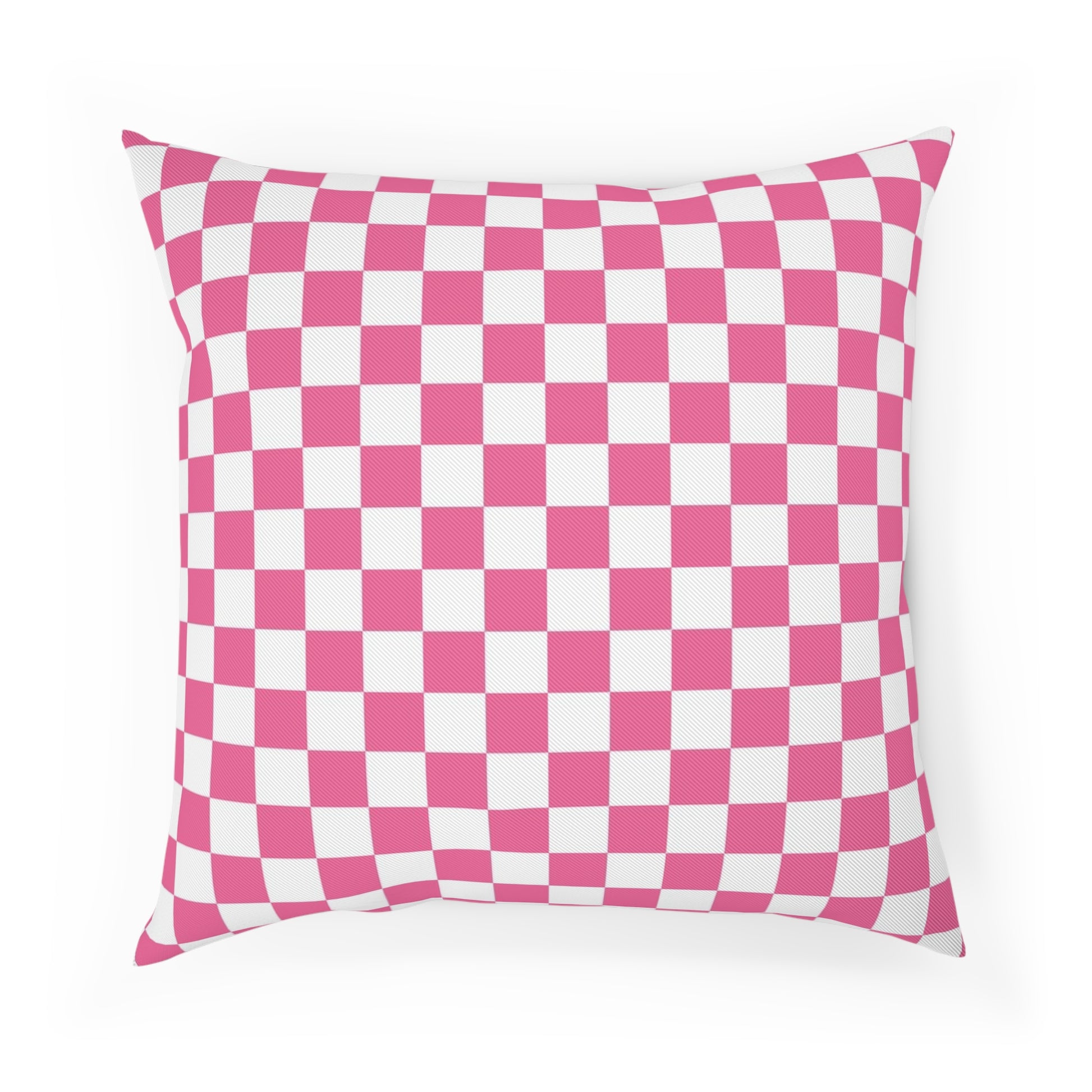 Yuyushiki Pink Check Cushion, Artsulli - Art is Long, Life is Short, Home Decor, Size, 18.1" × 18.1", , , , , 98154066019995569427