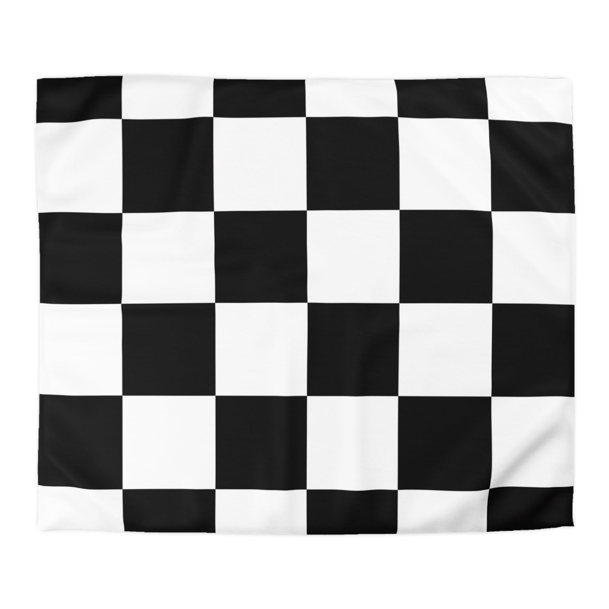 Checkerboard Black and White Microfiber Duvet Cover, Artsulli - Art is Long, Life is Short, Home Decor, Size, King, Color, Cream, , , 24382299245361