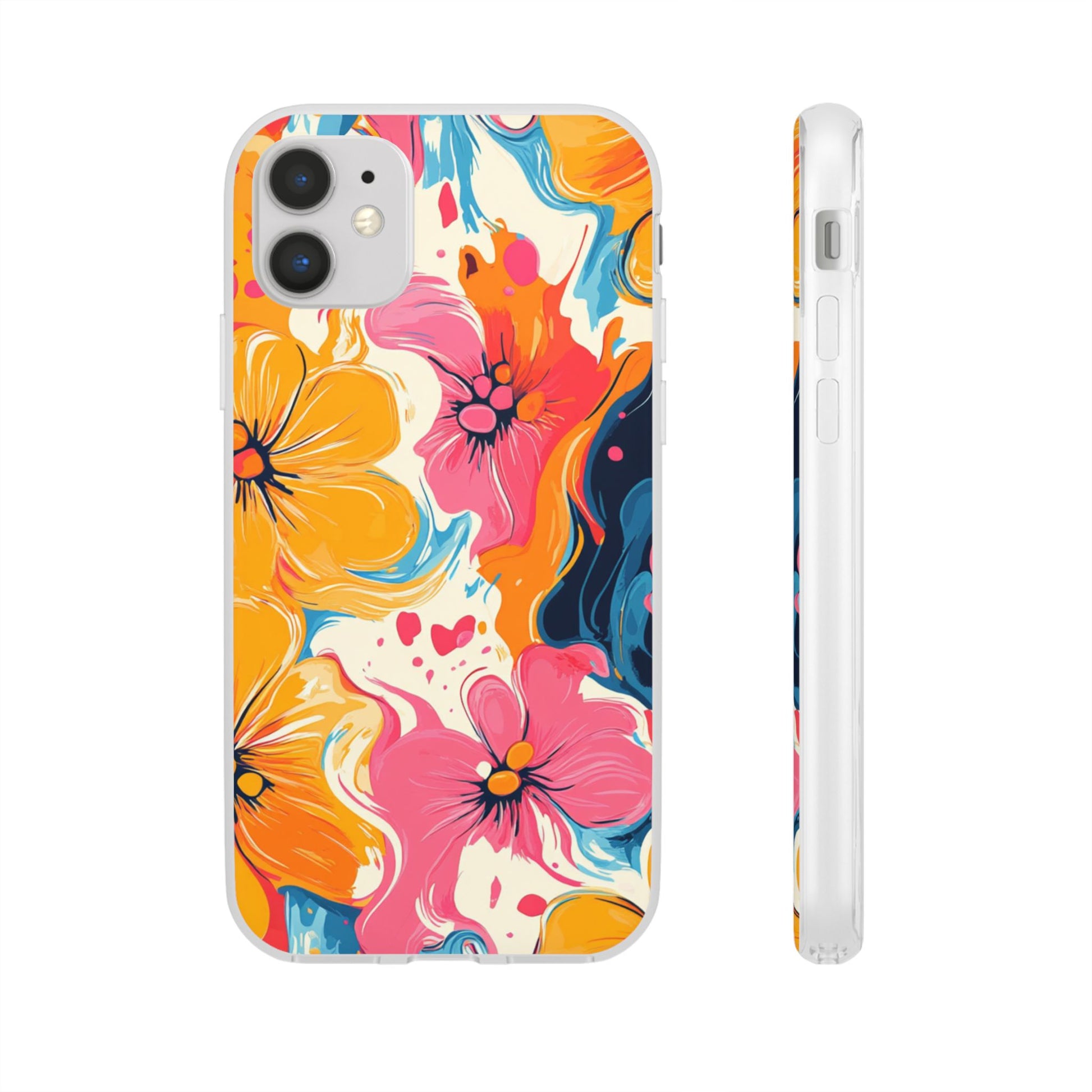 Vibrant Abstract Floral Flexi Case, Artsulli - Art is Long, Life is Short, Phone Case, Size, iPhone 11, , , , , 14572845074769763600