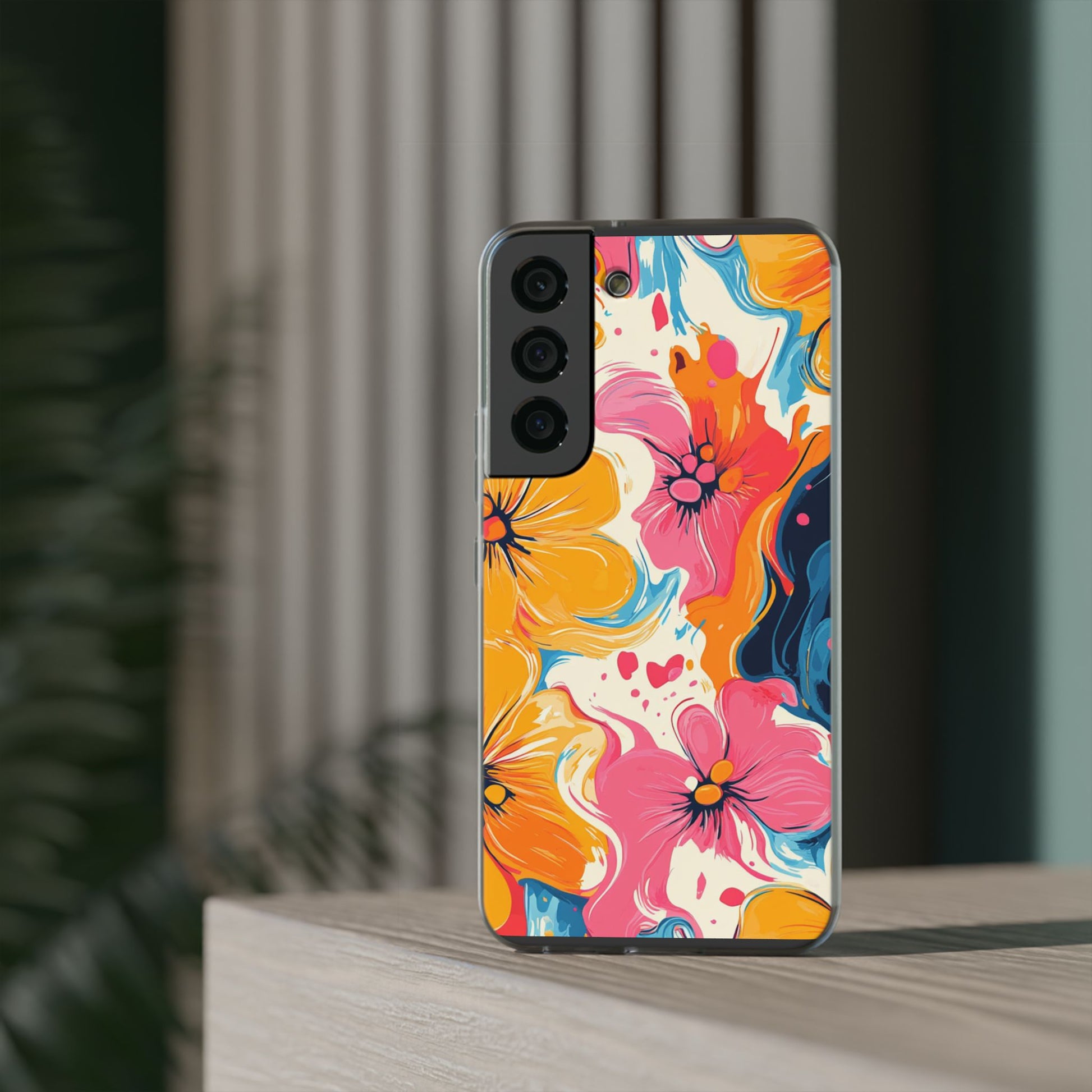 Vibrant Abstract Floral Flexi Case, Artsulli - Art is Long, Life is Short, Phone Case, , , , , , , 