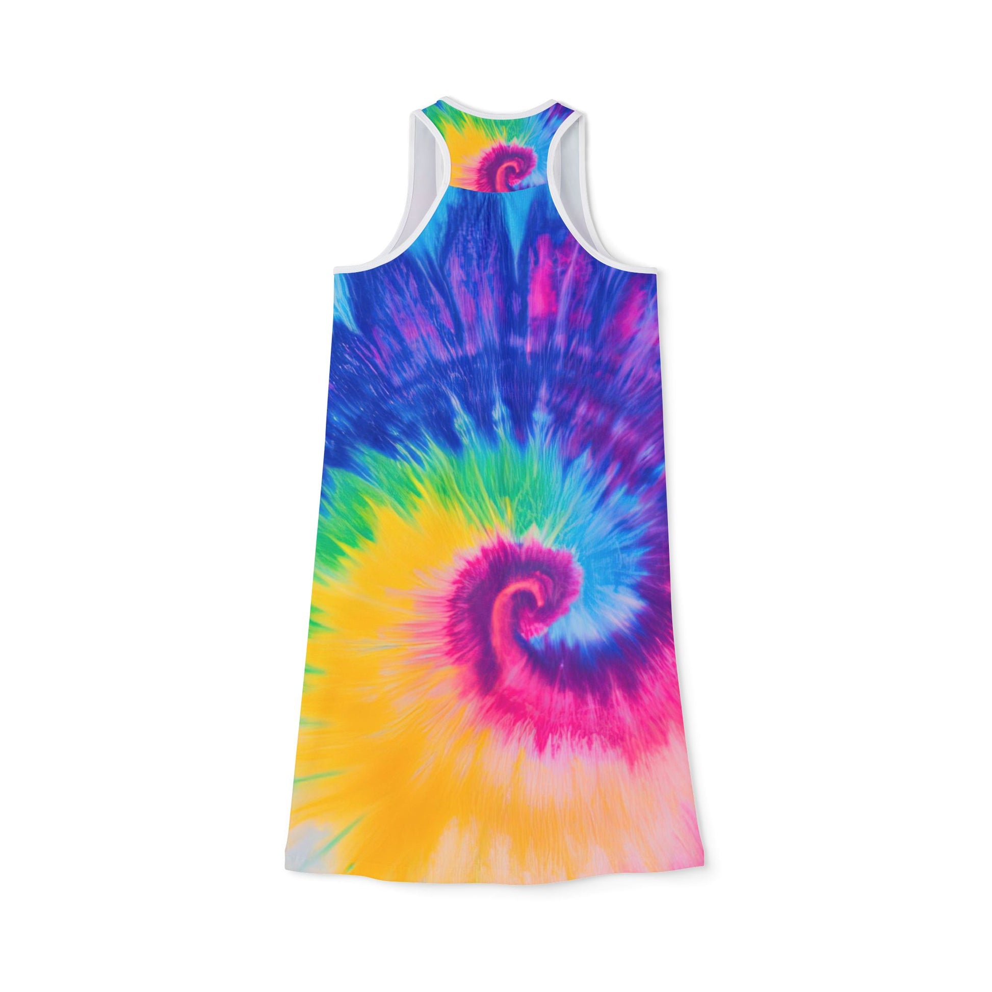 Psychedelic Tie Dye Women's Racerback Dress (AOP), Artsulli - Art is Long, Life is Short, Tank Top, , , , , , , 