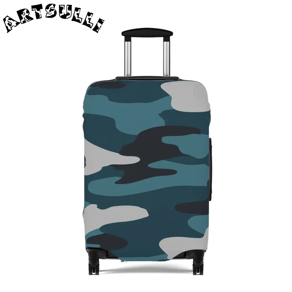 JAKKOUTTHEBXX Blue Camouflage Luggage Cover JAKKOUTTHEBXX Artsulli