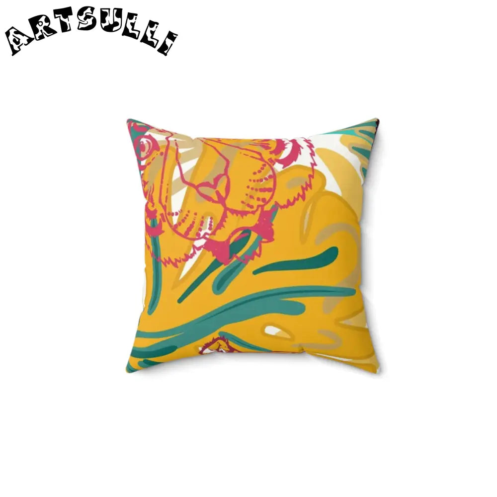 JAKKOUTTHEBXX Tropical Jungle Tigers Brown and Green Faux Suede