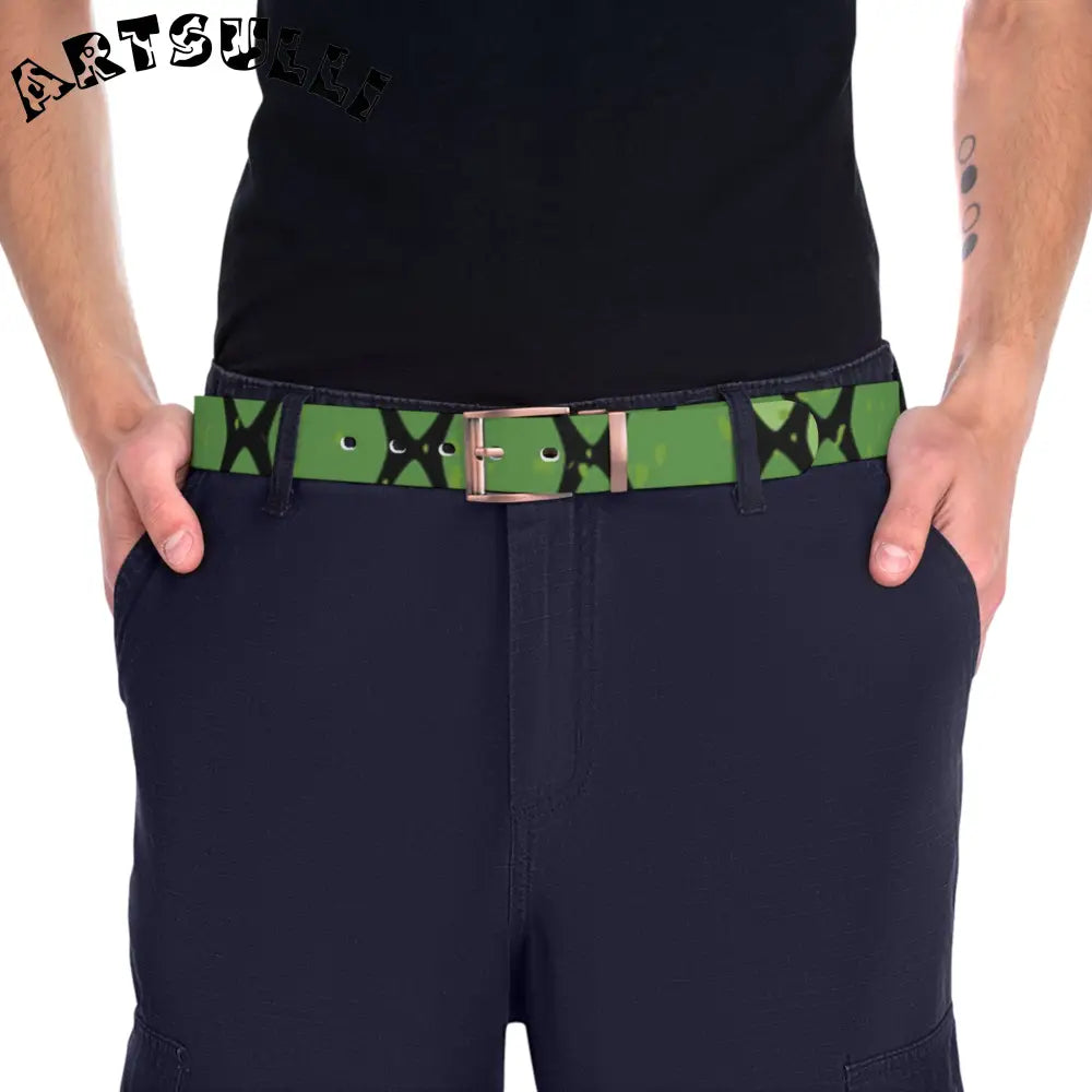 JAKKOUTTHEBXX Snake Skin Green and Black Belt JAKKOUTTHEBXX Artsulli