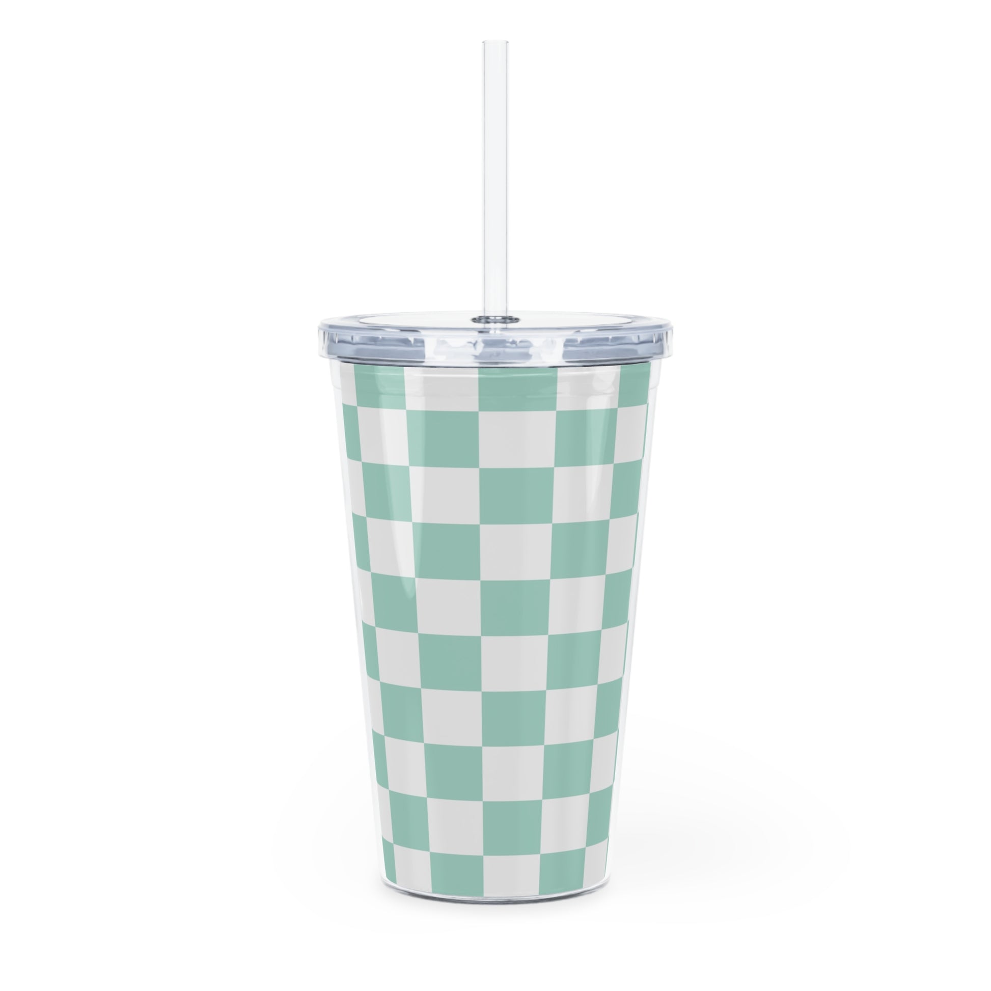 Chessboard II Plastic Tumbler with Straw, Artsulli - Art is Long, Life is Short, Mug, , , , , , , 