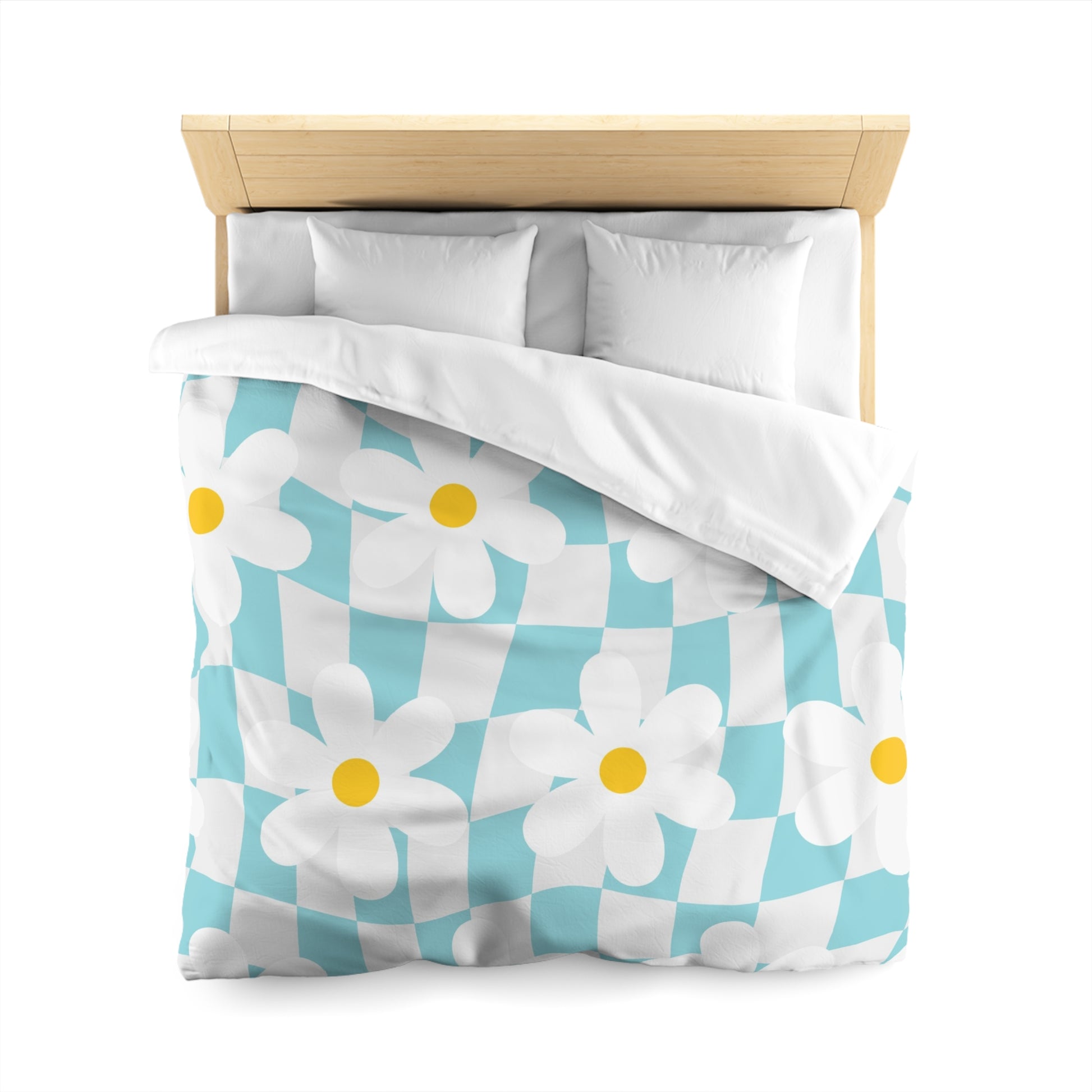 Trippy Check Garden Microfiber Duvet Cover, Artsulli - Art is Long, Life is Short, Home Decor, , , , , , , 
