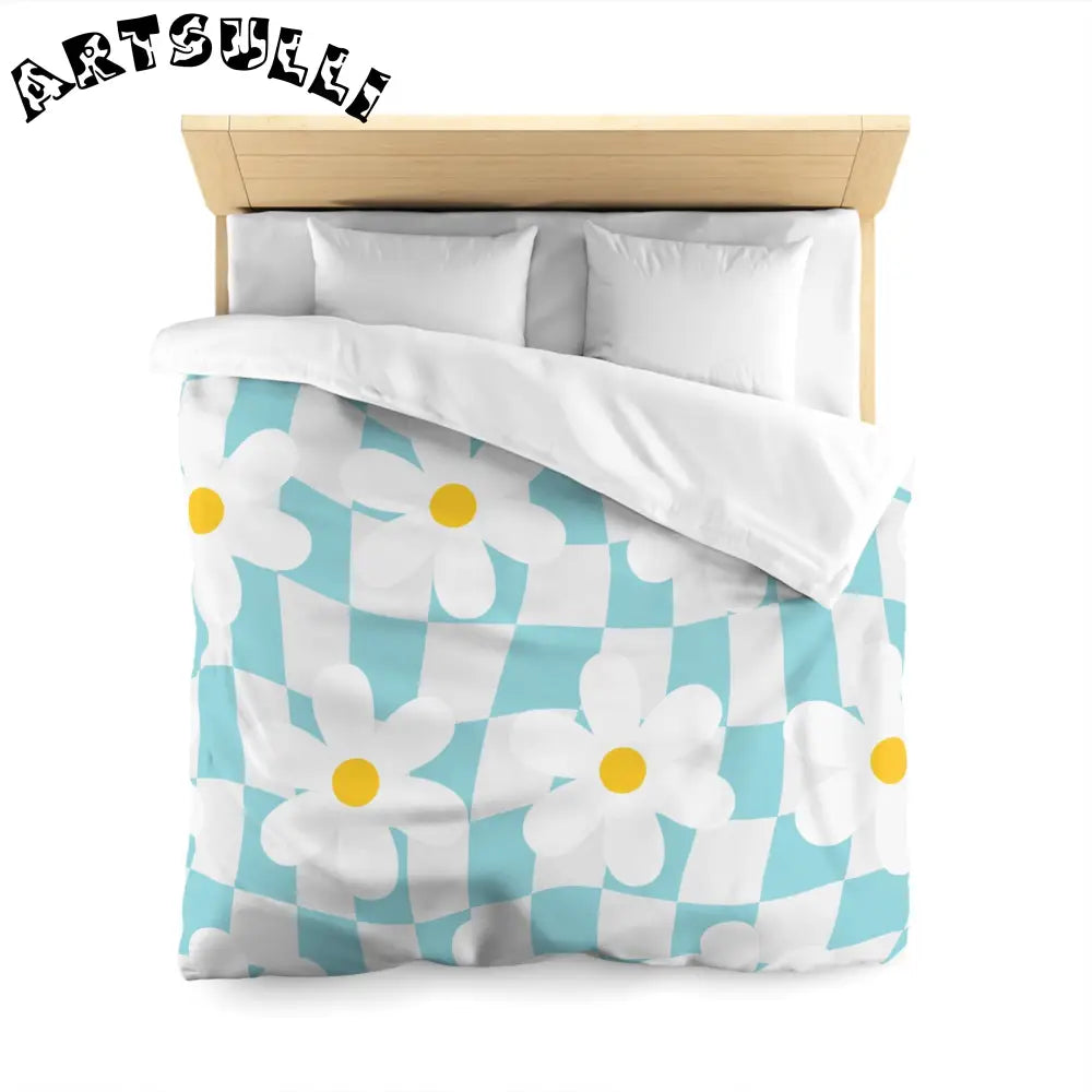 JAKKOUTTHEBXX Trippy Check Garden Microfiber Duvet Cover