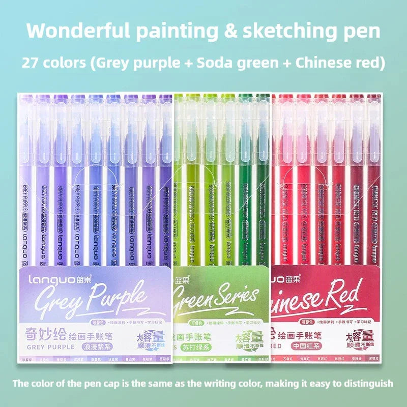 Buy The Best By Artsulli - Art is Long Life Short - LANGUO New Colors 45/9 Drawing Highlighter Morandi Gel Pen Diary Painting DIY Office