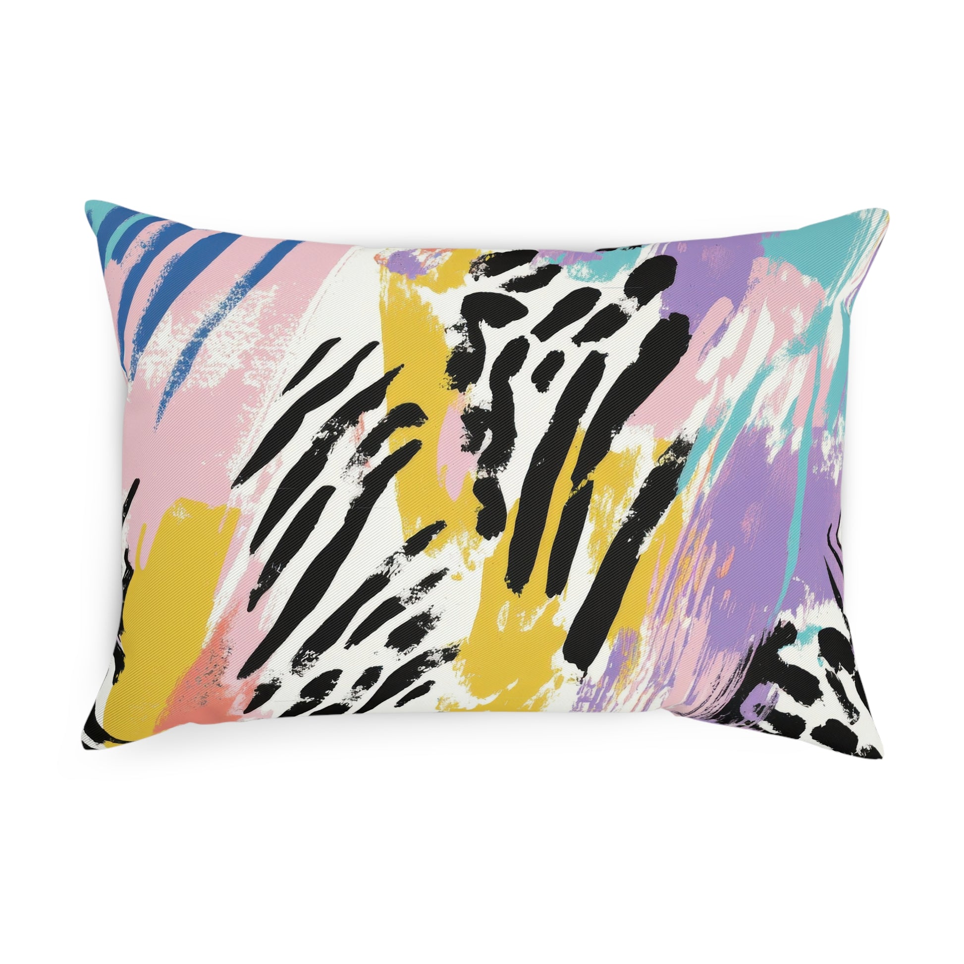Wild Zebra Stripes x Paint Brush Strokes Multi-Color Cushion, Artsulli - Art is Long, Life is Short, Home Decor, , , , , , , 