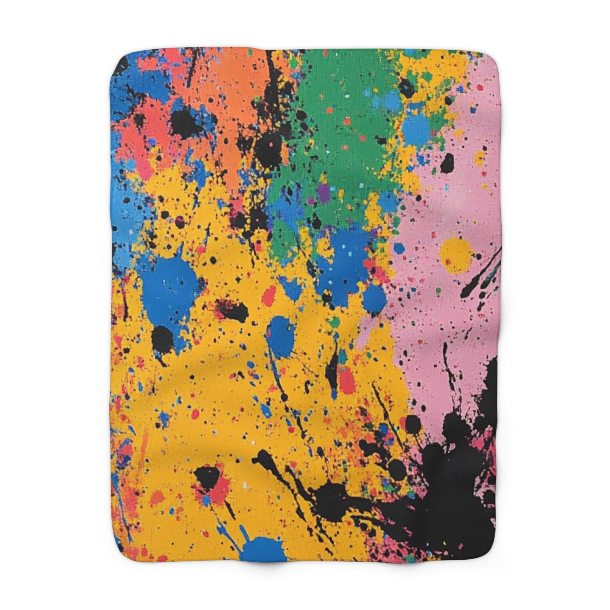 The Colors Of Paint Splatter Sherpa Fleece Blanket, Artsulli - Art is Long, Life is Short, Home Decor, Size, 50" × 60", , , , , 12619097746942
