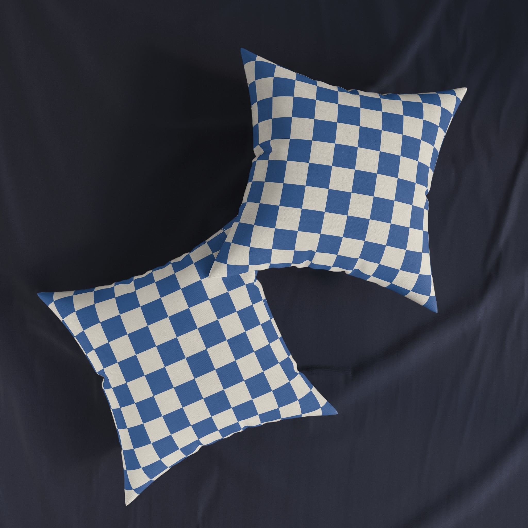 Checkerboard Blue Square Pillow, Artsulli - Art is Long, Life is Short, Home Decor, , , , , , , 