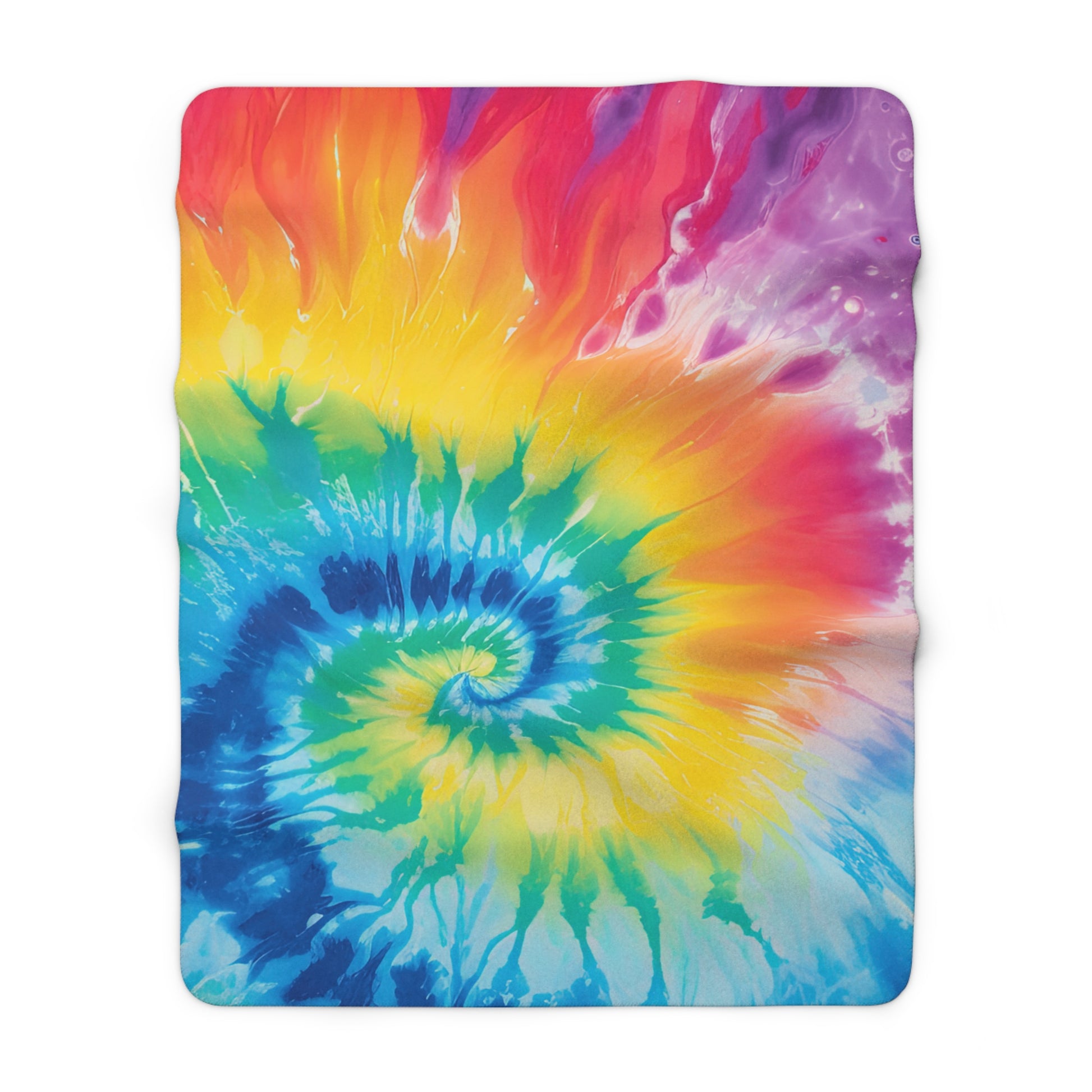 Tie Dye Sherpa Fleece Blanket, Artsulli - Art is Long, Life is Short, Home Decor, Size, 60" × 80", , , , , 71209263320017947433