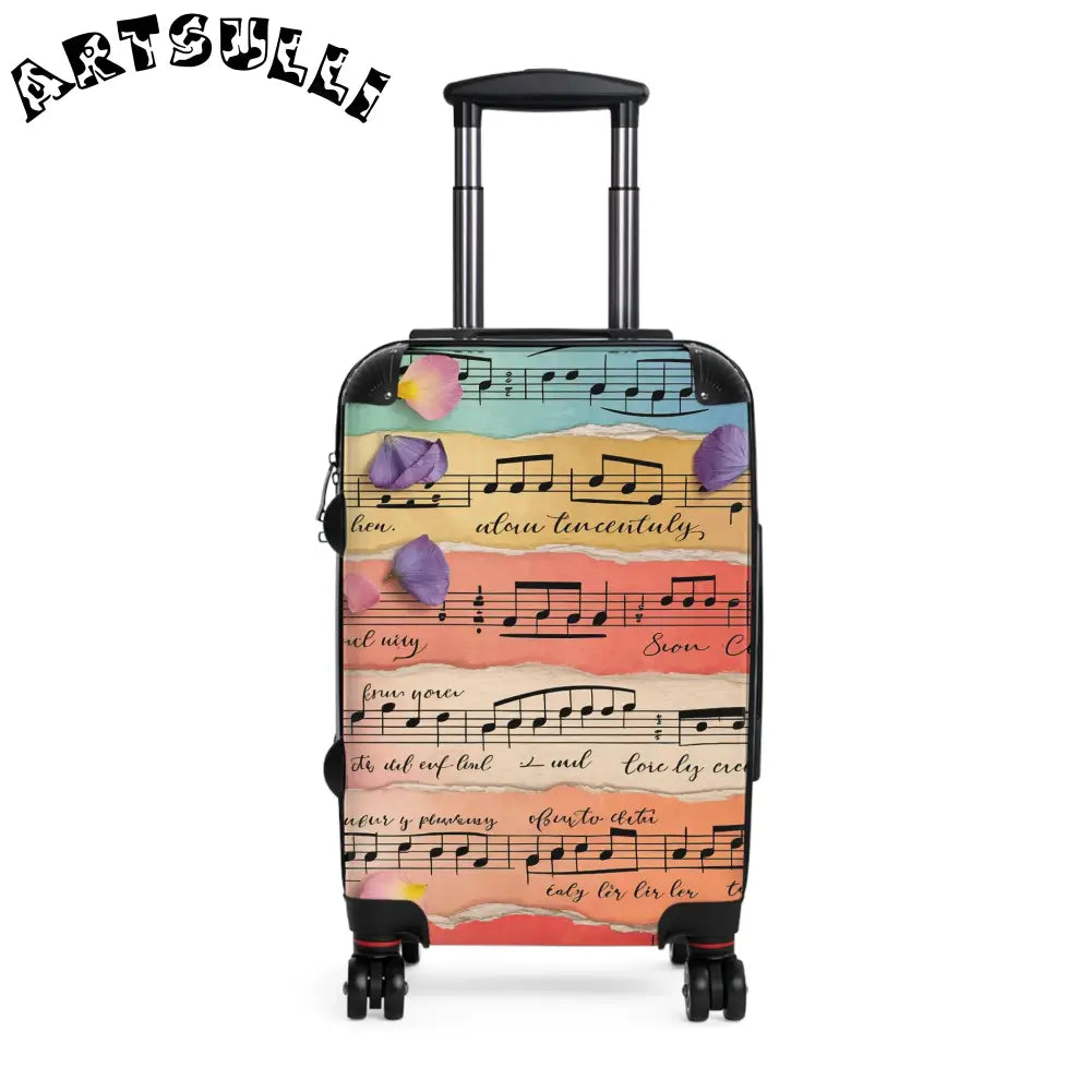 JAKKOUTTHEBXX Colorful Music & Floral Suitcase with Adjustable Handle 2025
