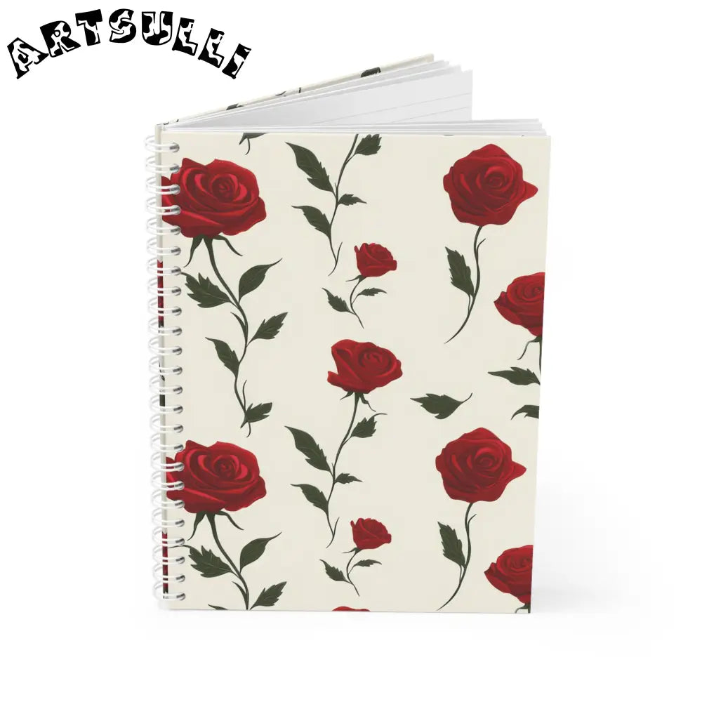 JAKKOUTTHEBXX Red Roses Spiral Notebook JAKKOUTTHEBXX Artsulli - Art