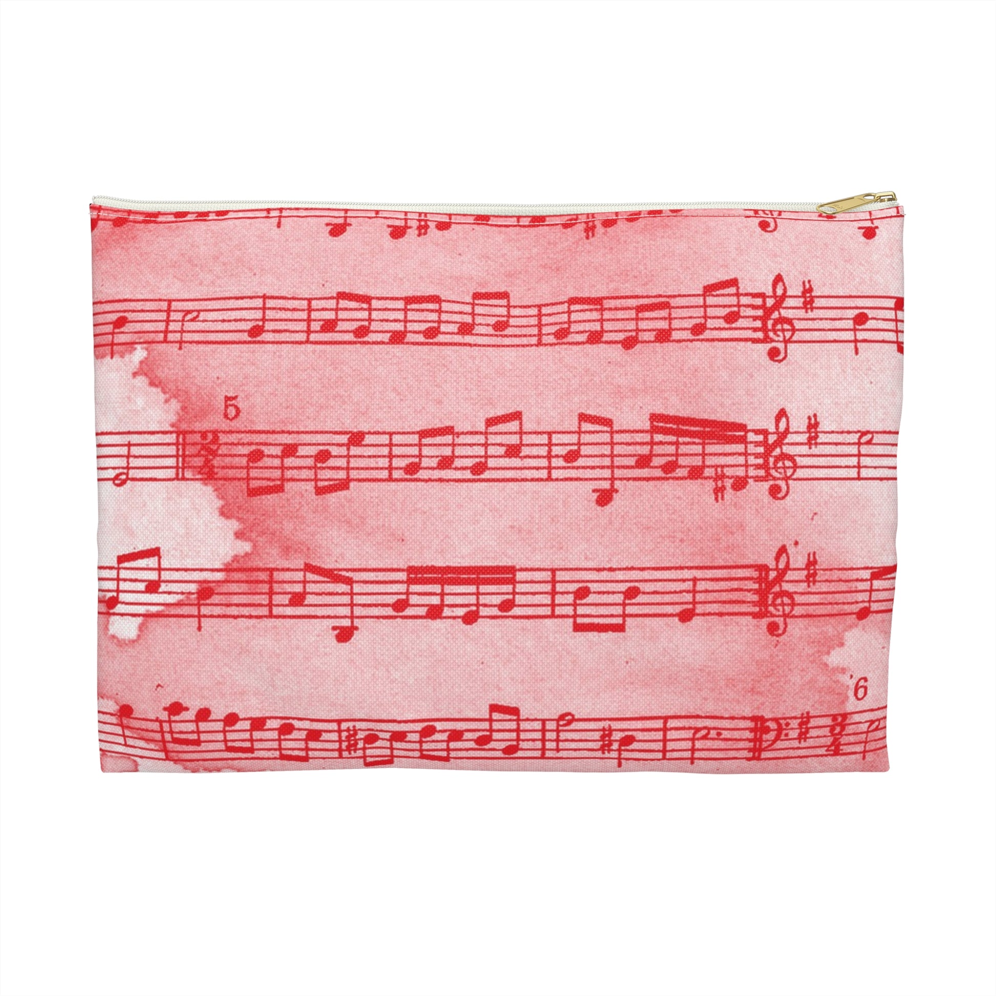 Drip Spill Type Beat Sheet Music Red Accessory Pouch, Artsulli - Art is Long, Life is Short, Bags, Size, Large, Color, White zipper, , , 17235851113189995134