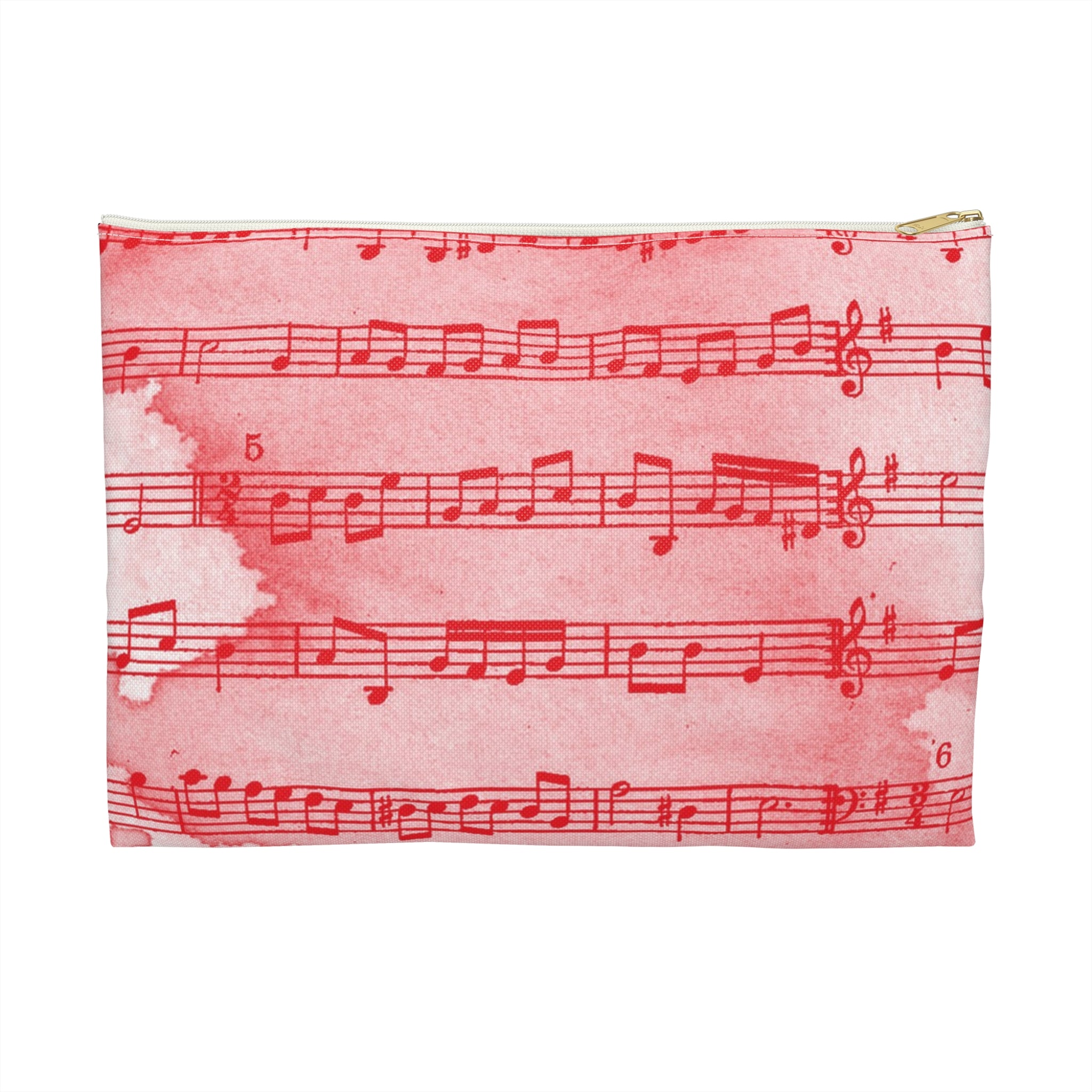 Drip Spill Type Beat Sheet Music Red Accessory Pouch, Artsulli - Art is Long, Life is Short, Bags, Size, Large, Color, White zipper, , , 17235851113189995134