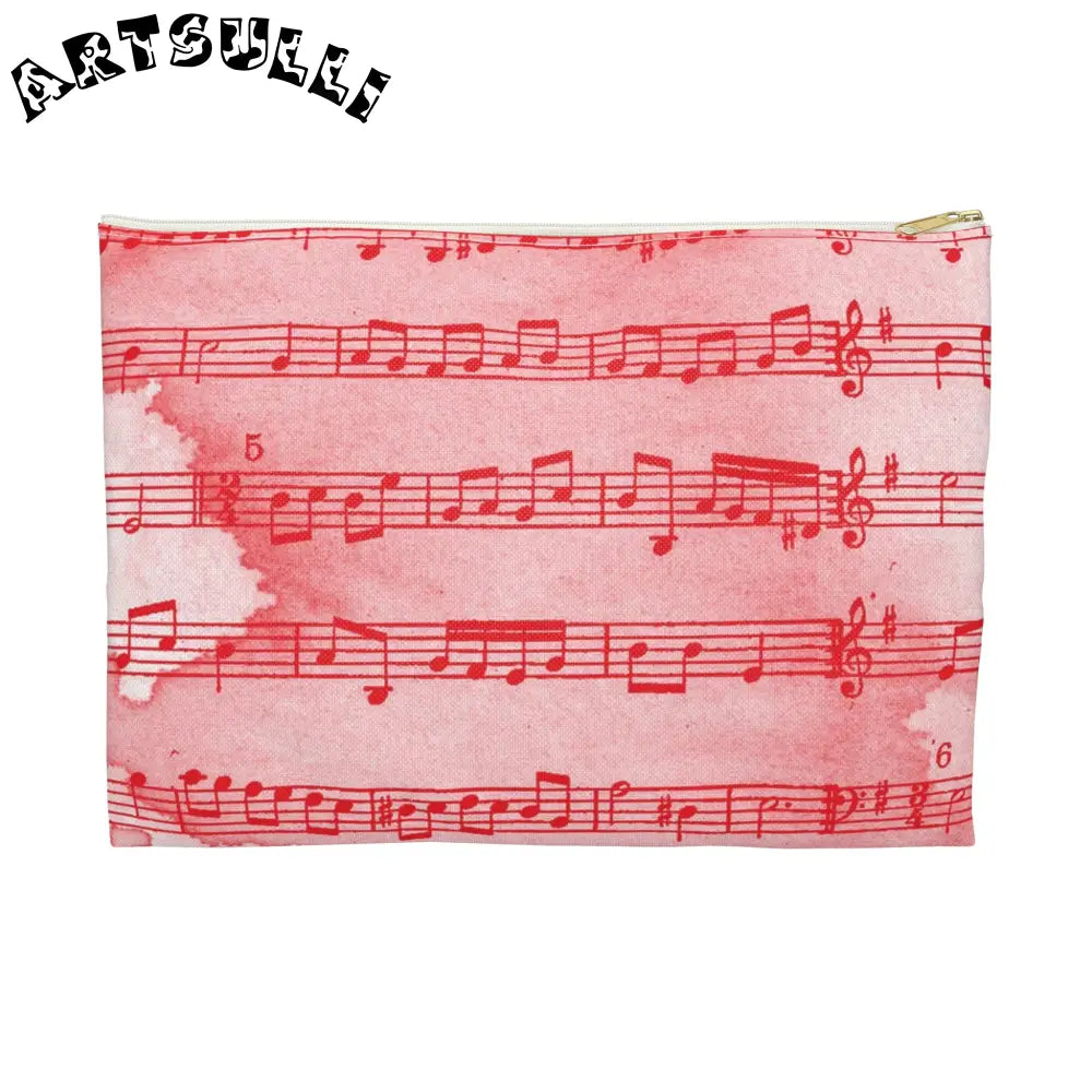 JAKKOUTTHEBXX Red Musical Note Zippered Pouch 2025