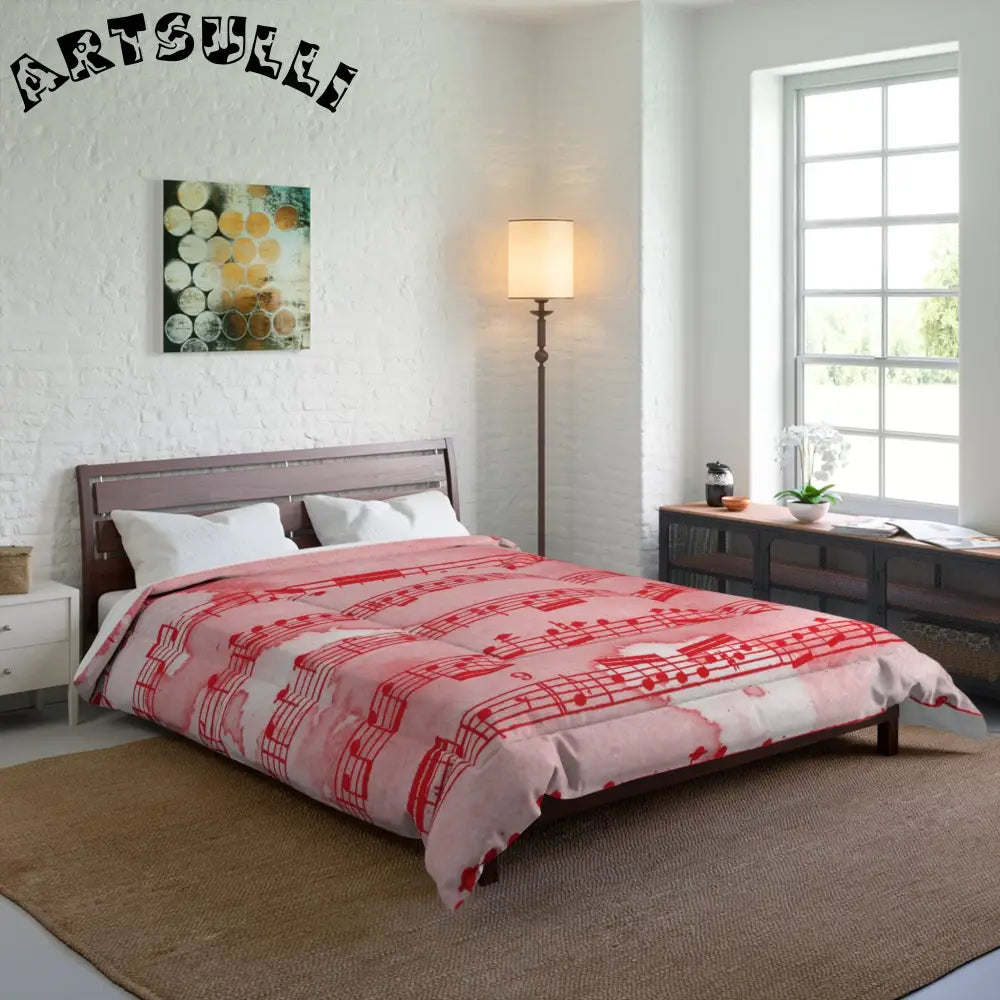 JAKKOUTTHEBXX Red Music Note Cozy Blanket with Premium Illustrations Printed 2025